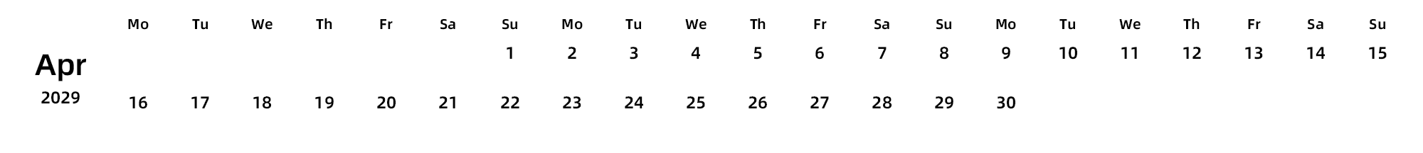 英文版 周一开始