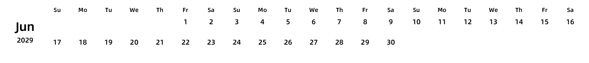 英文版 周日开始