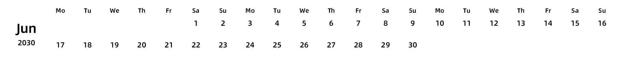 英文版 周一开始