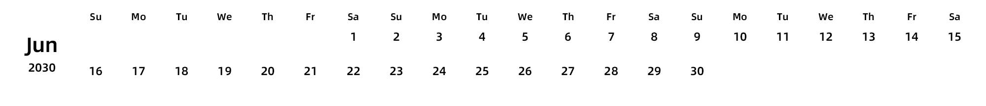 英文版 周日开始