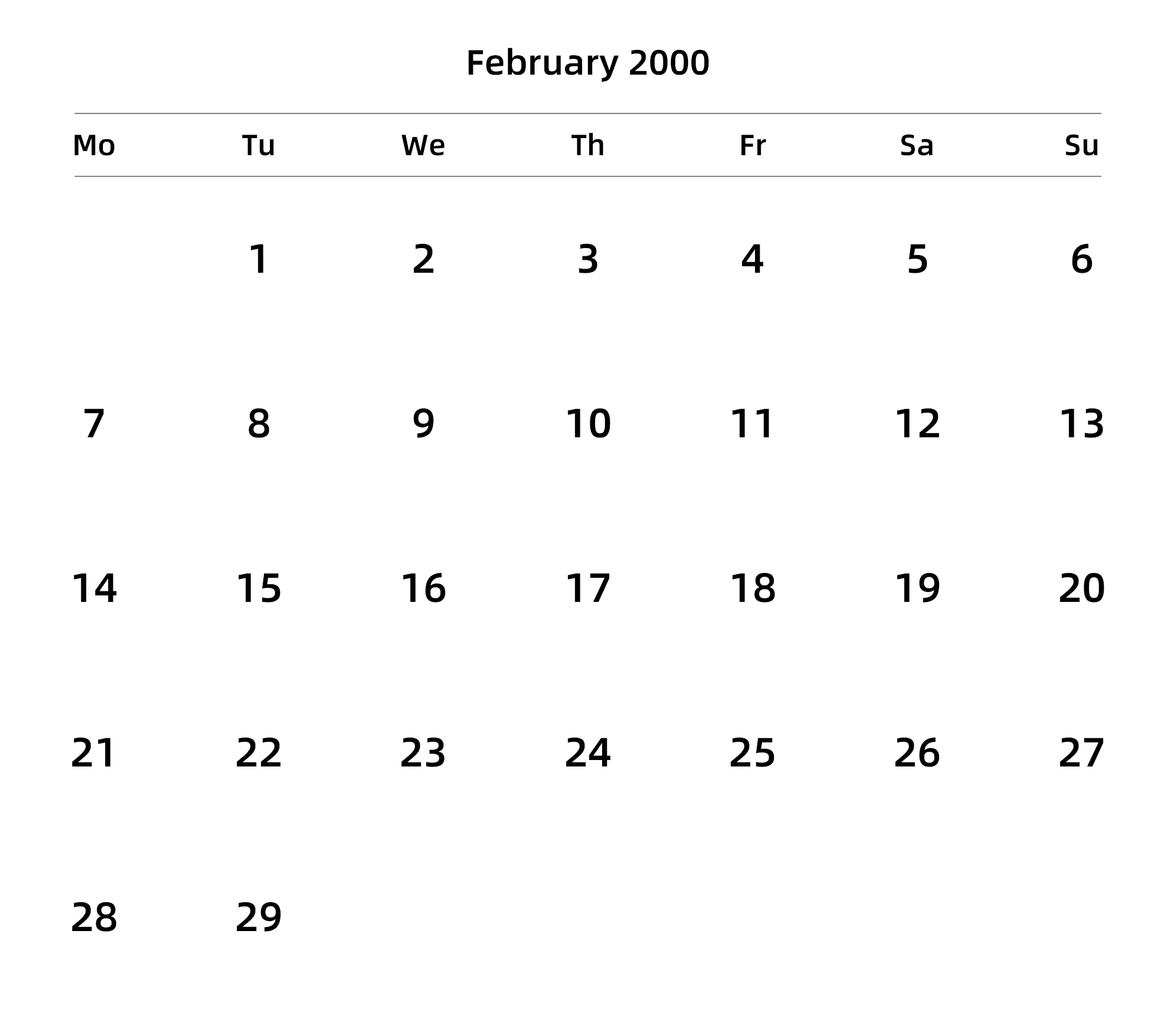 英文版 周一开始