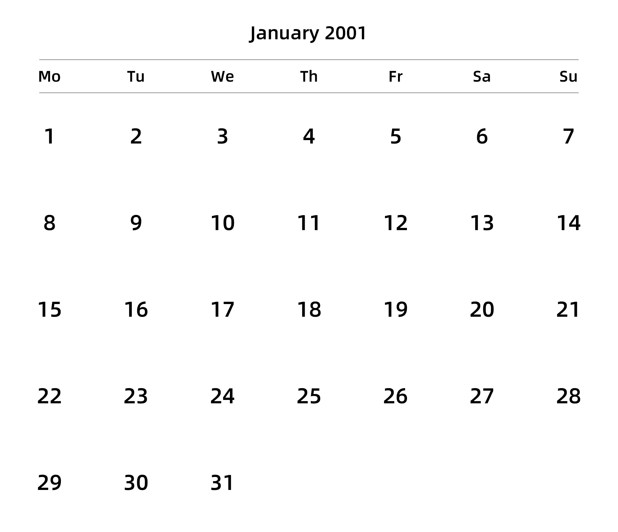 英文版 周一开始 带节假日调休安排