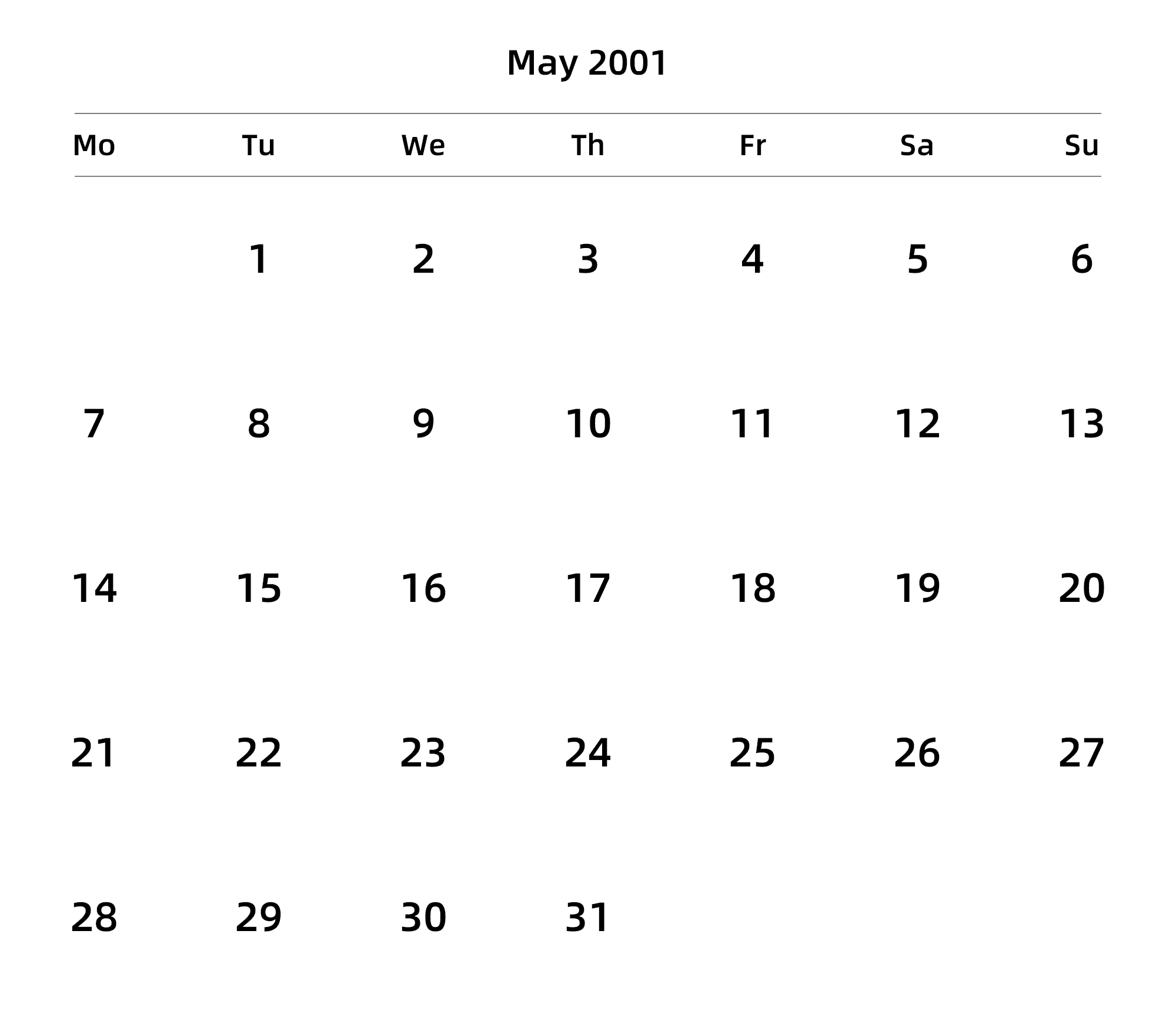 英文版 周一开始 带节假日调休安排