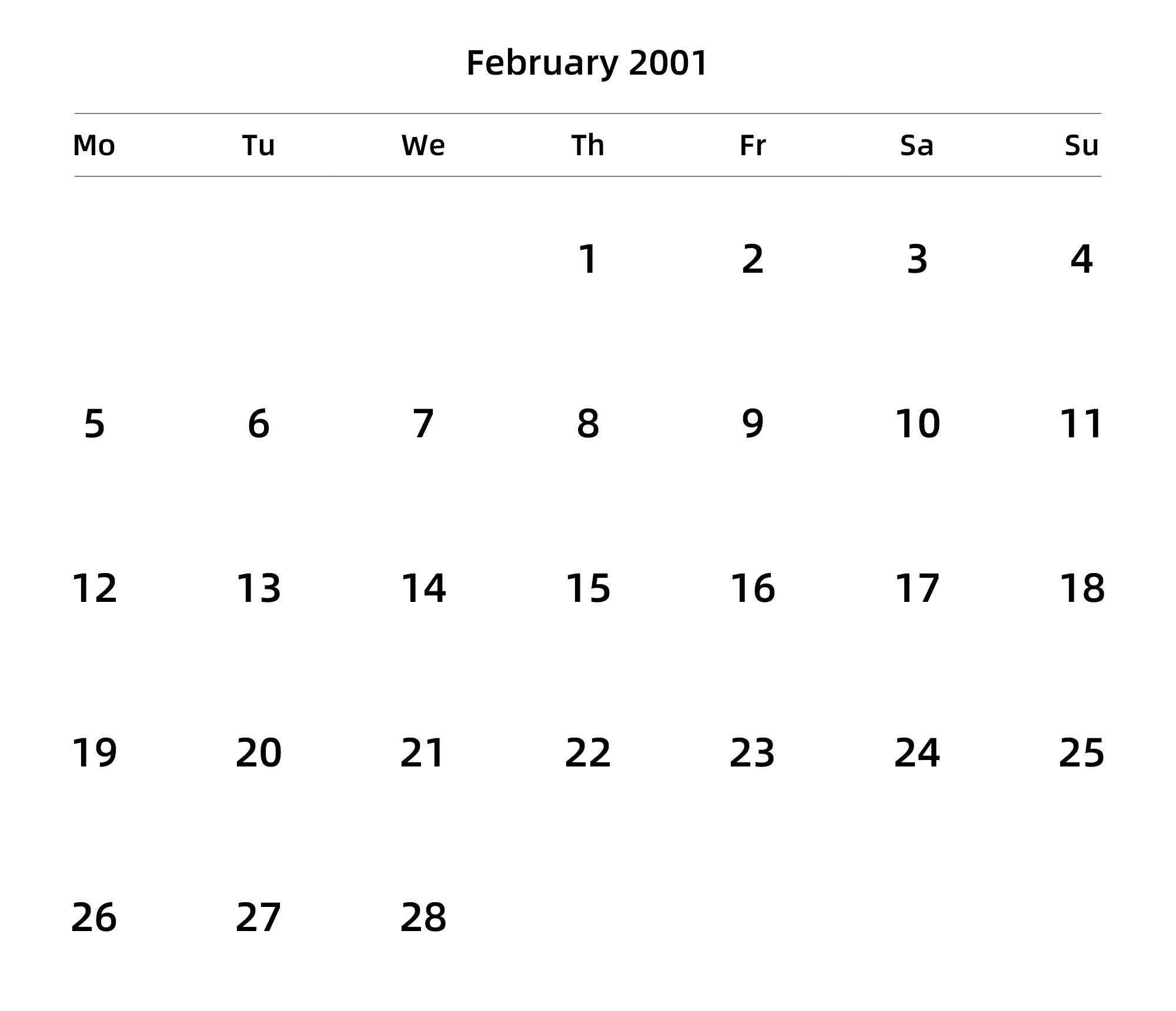 英文版 周一开始