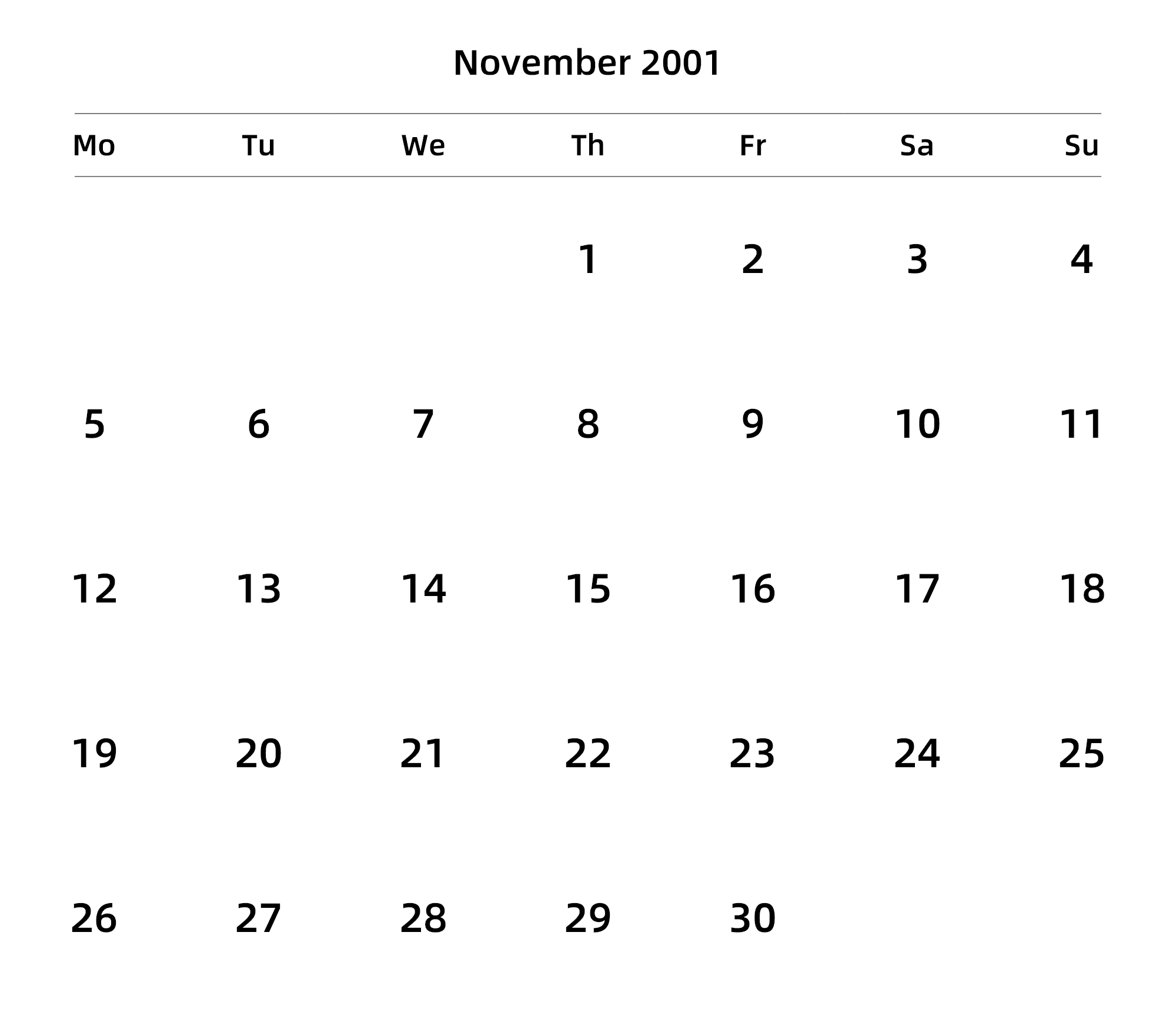 英文版 周一开始