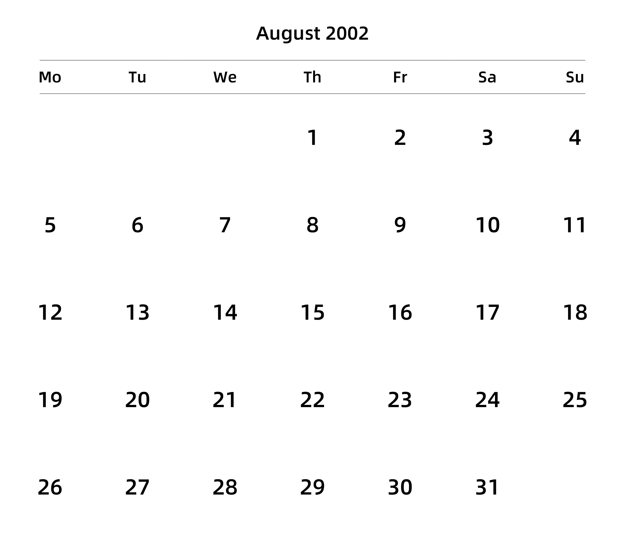 英文版 周一开始