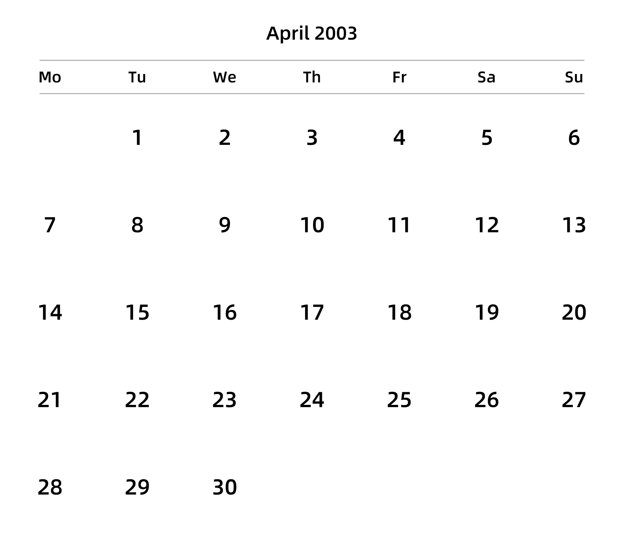 英文版 周一开始