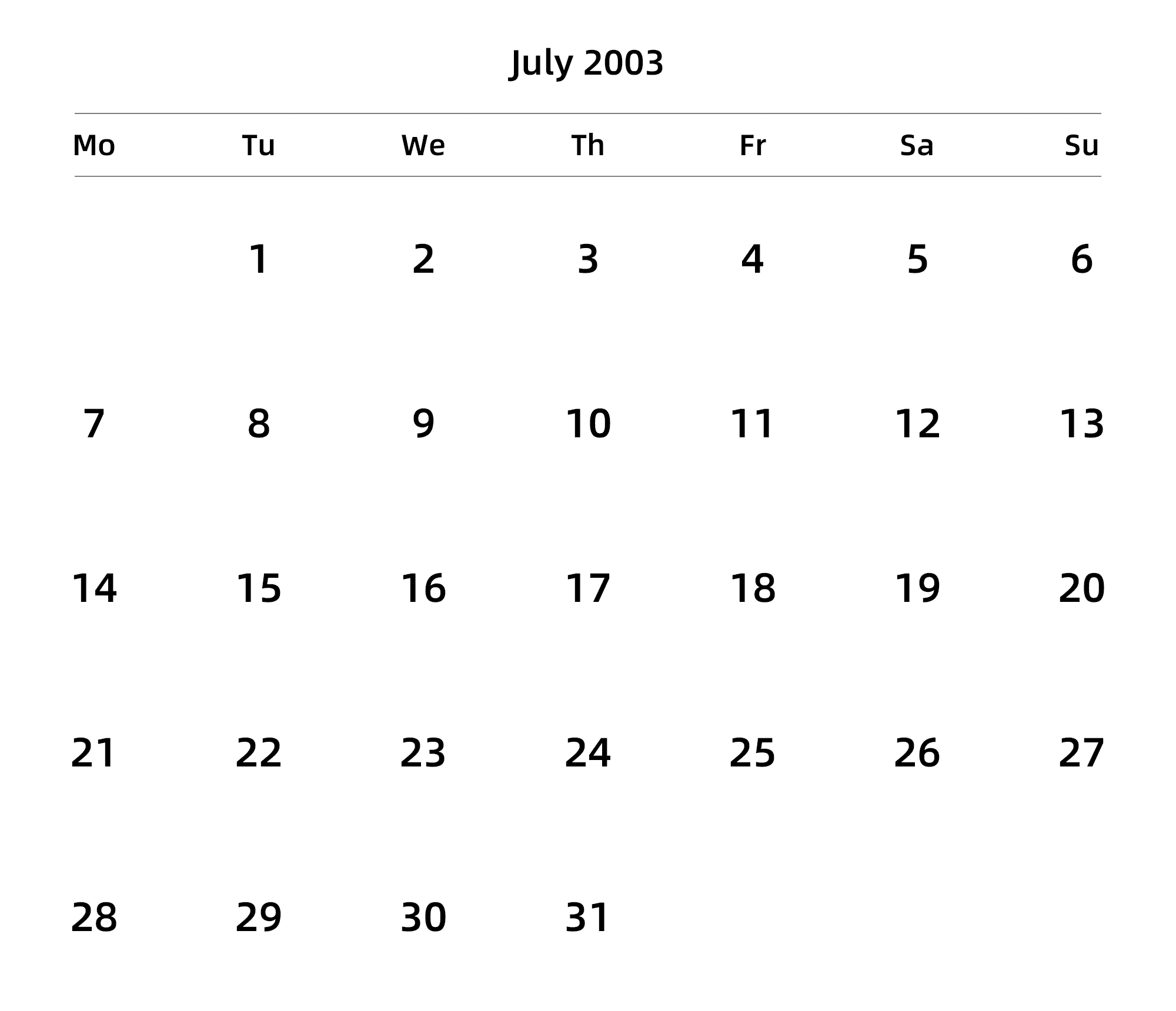 英文版 周一开始
