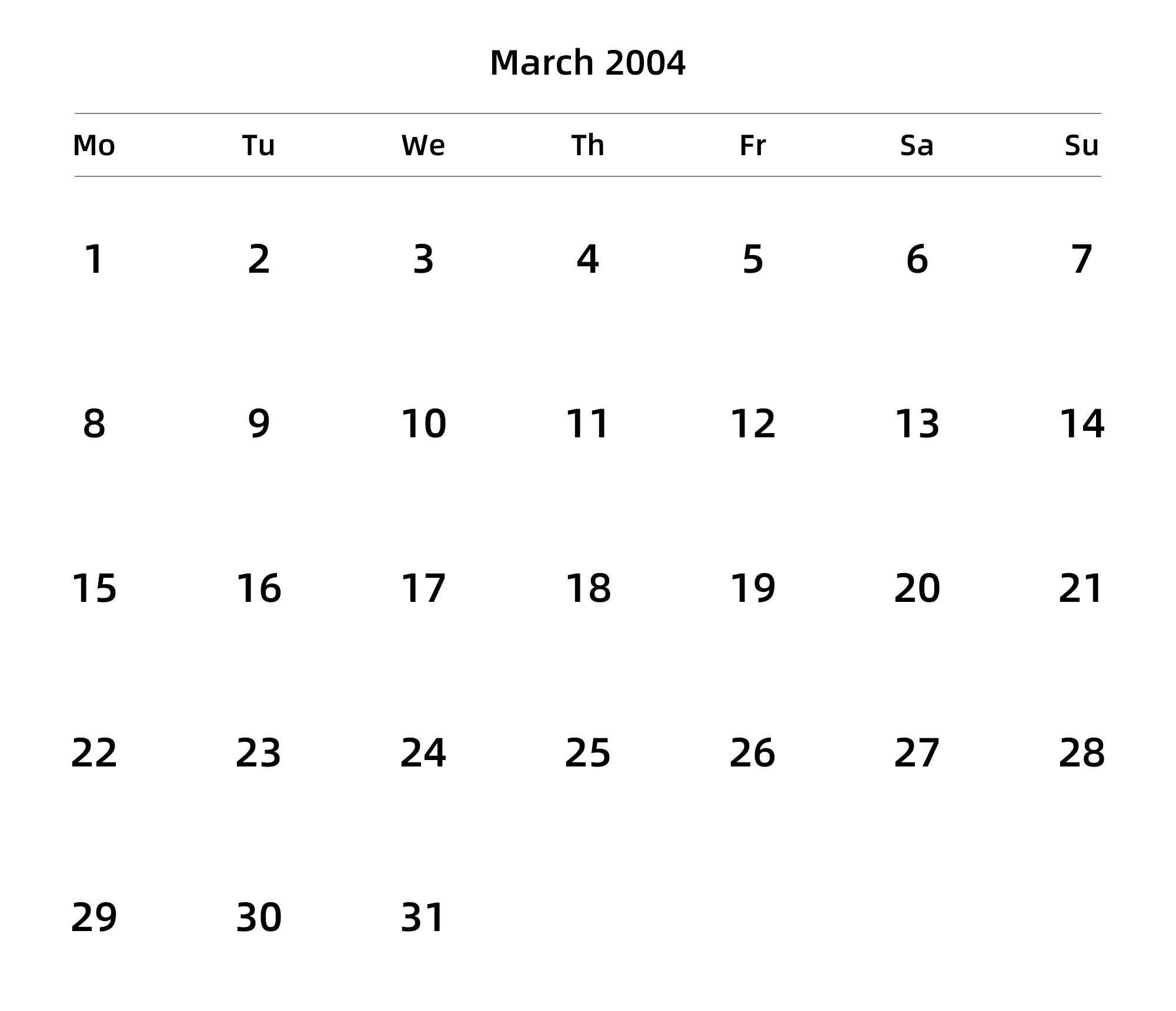 英文版 周一开始