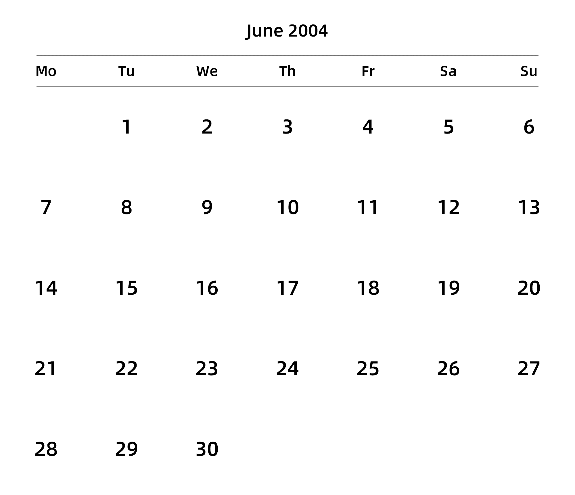 英文版 周一开始
