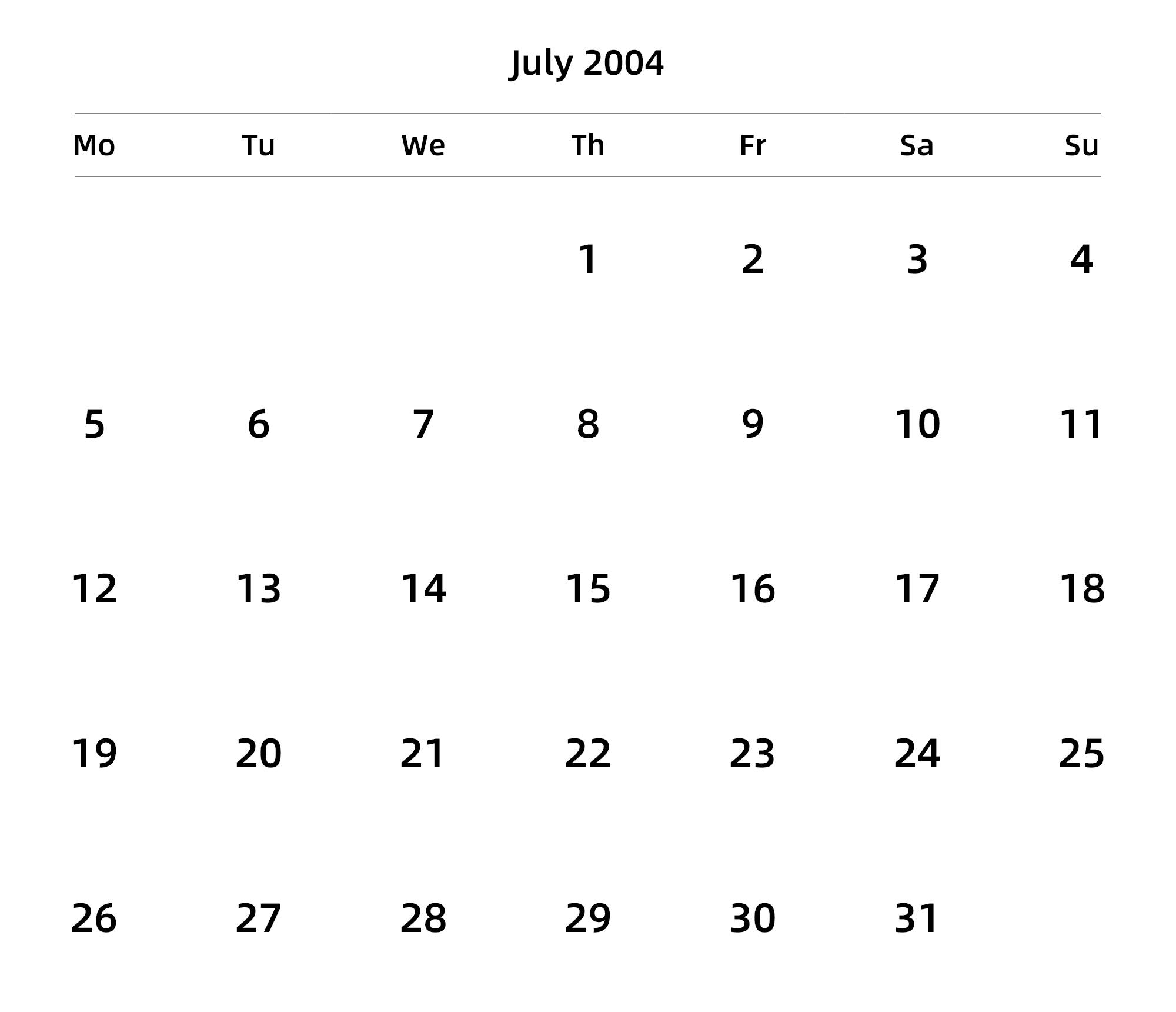 英文版 周一开始