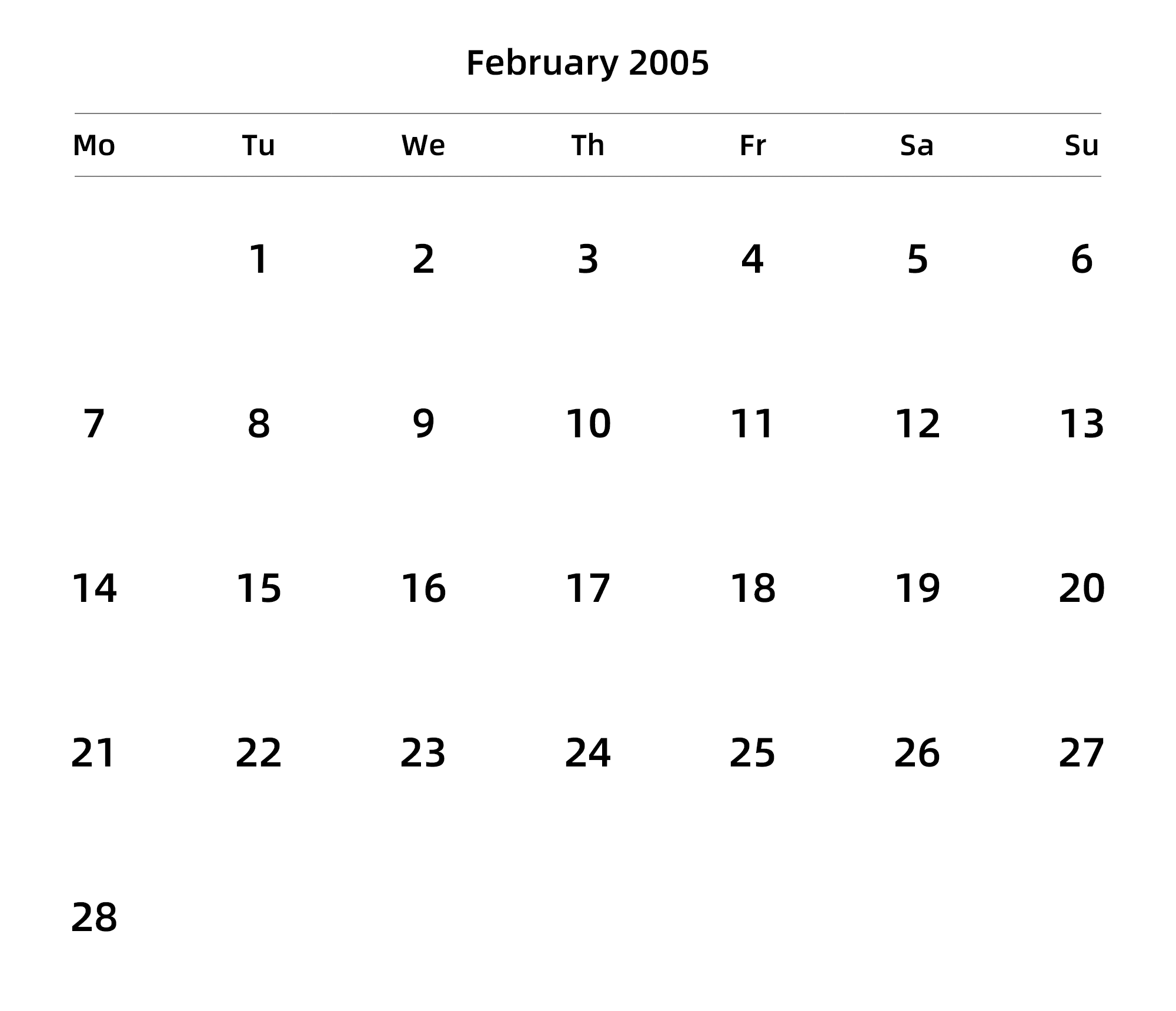英文版 周一开始