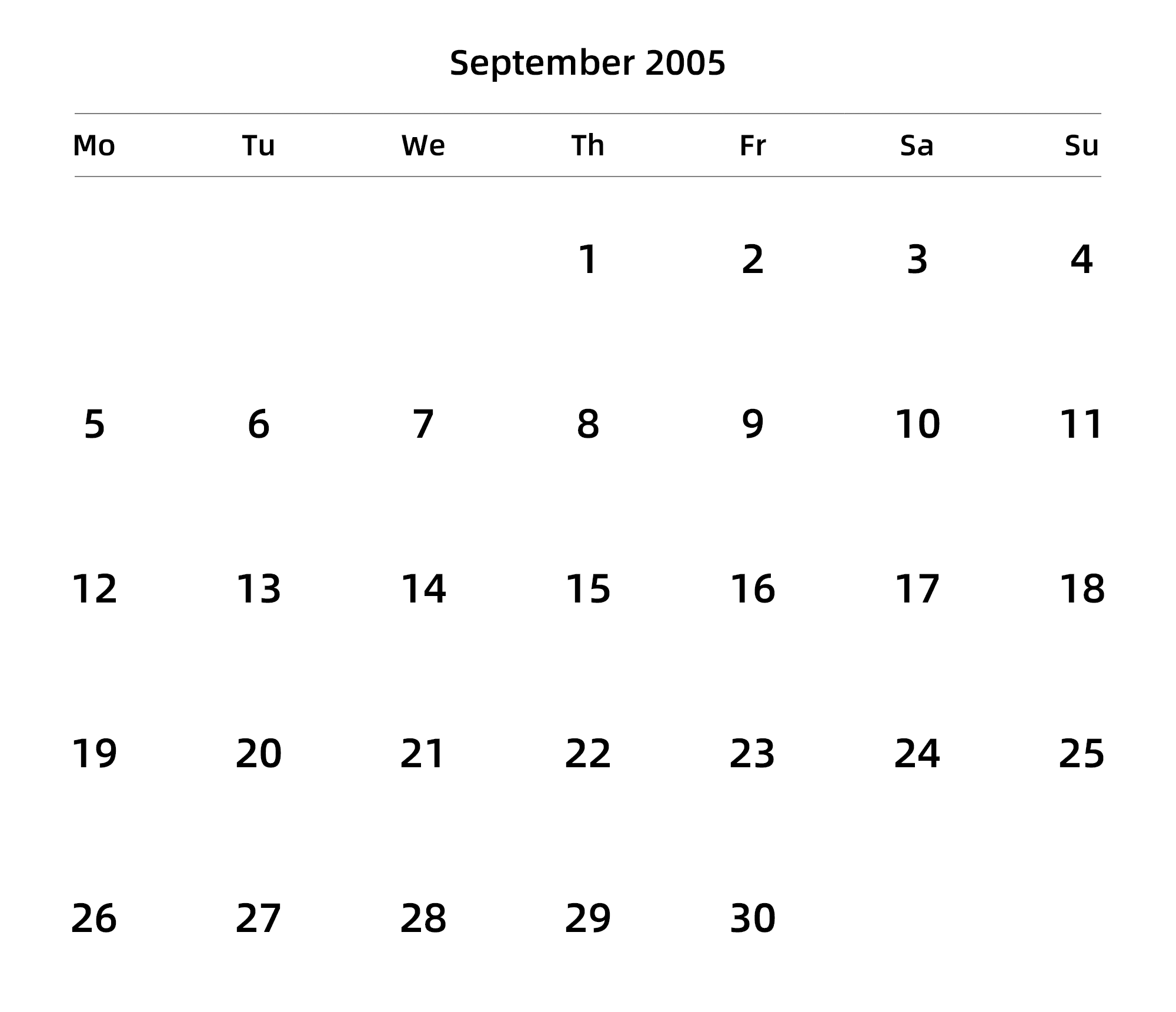 英文版 周一开始