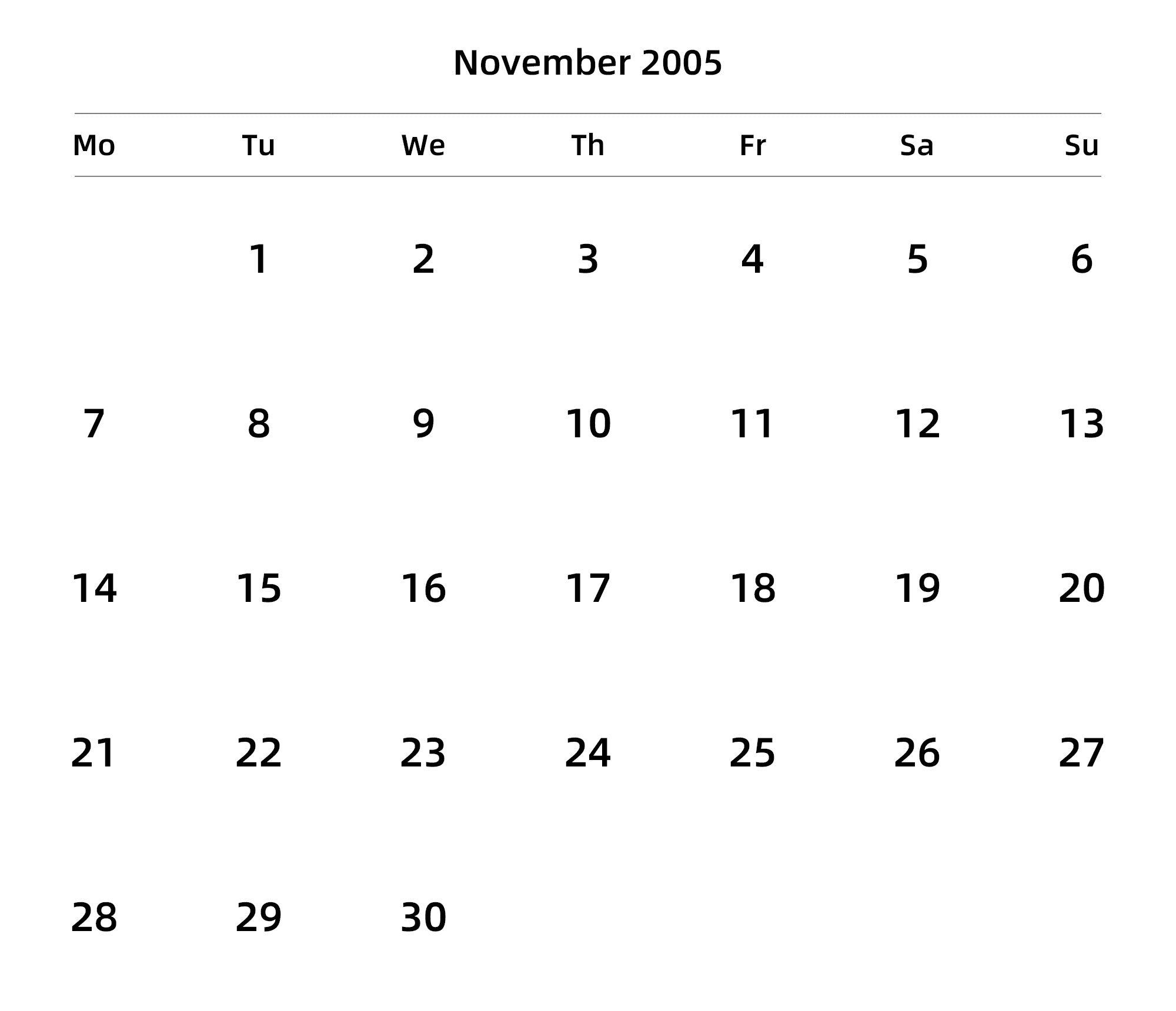 英文版 周一开始