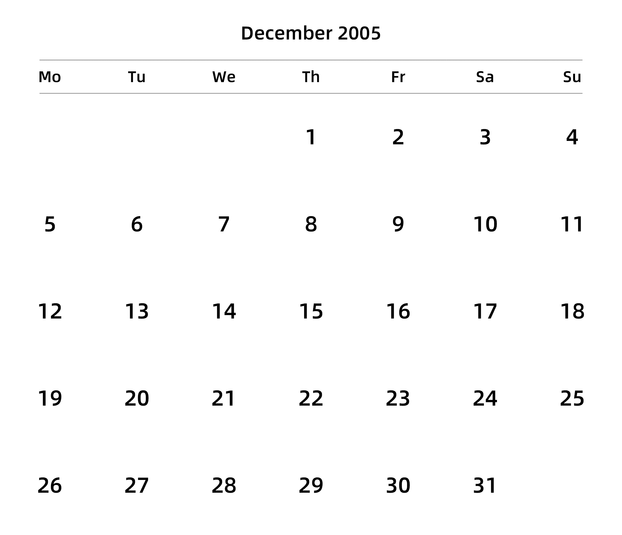 英文版 周一开始