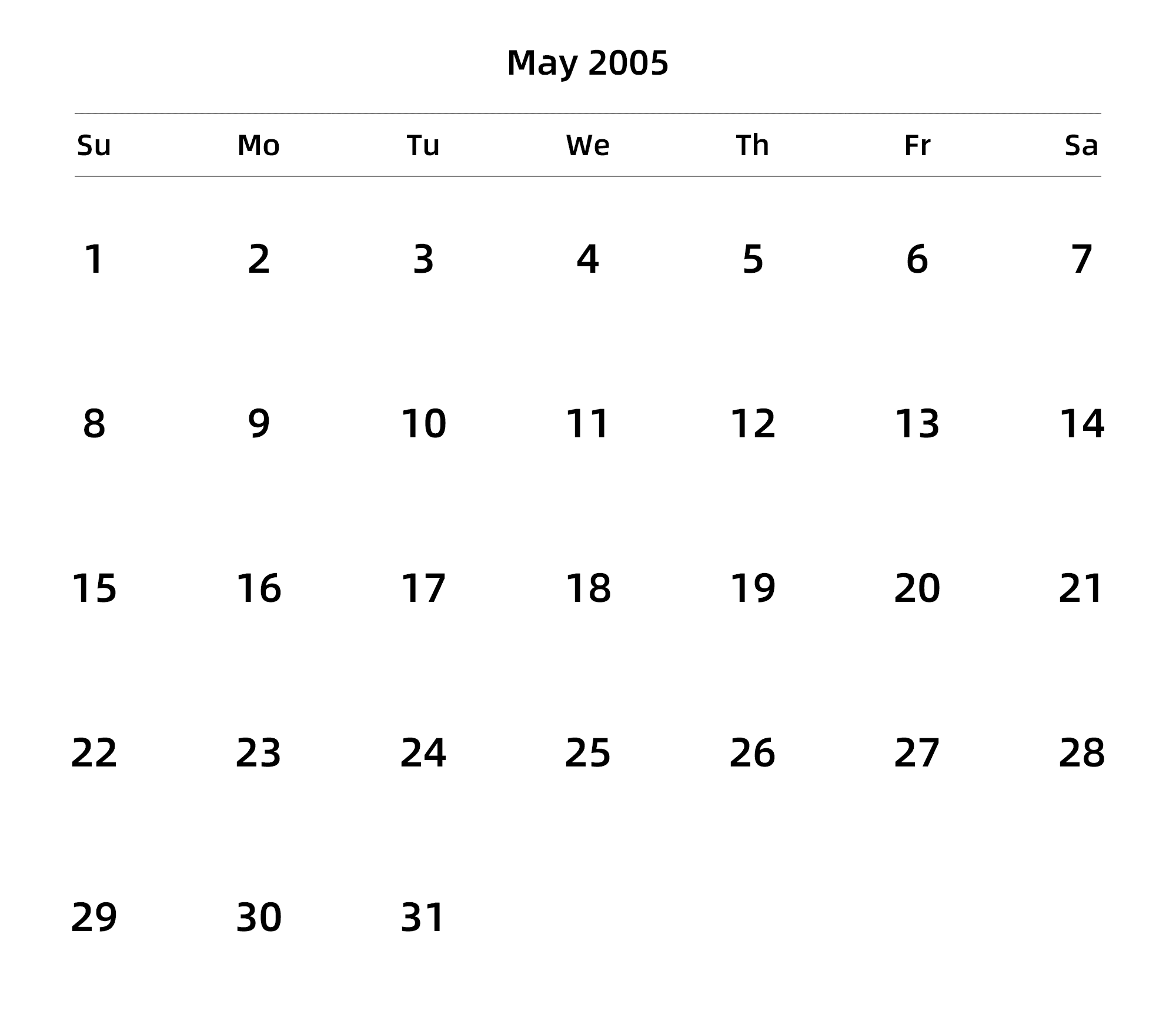 英文版 周日开始