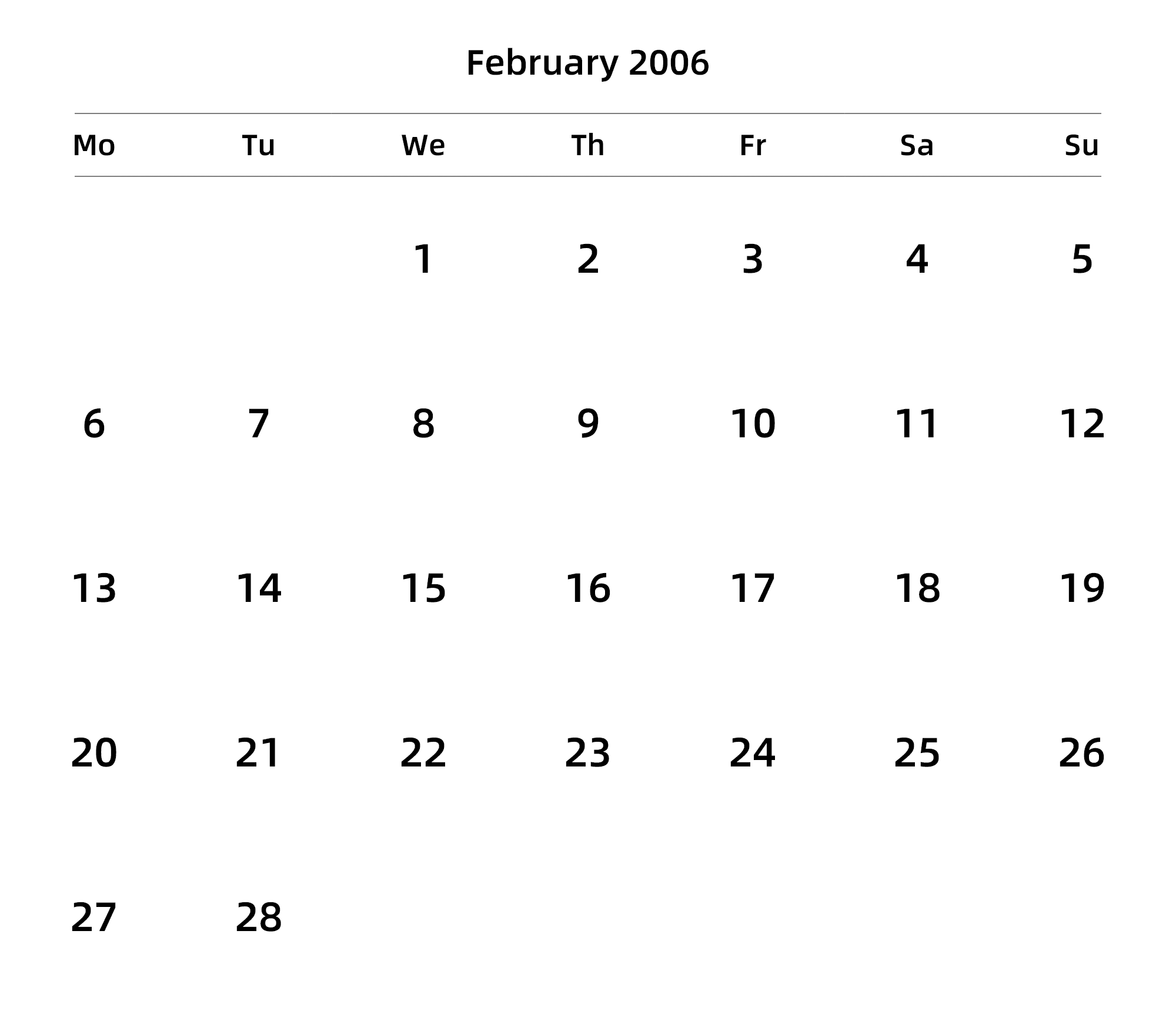 英文版 周一开始