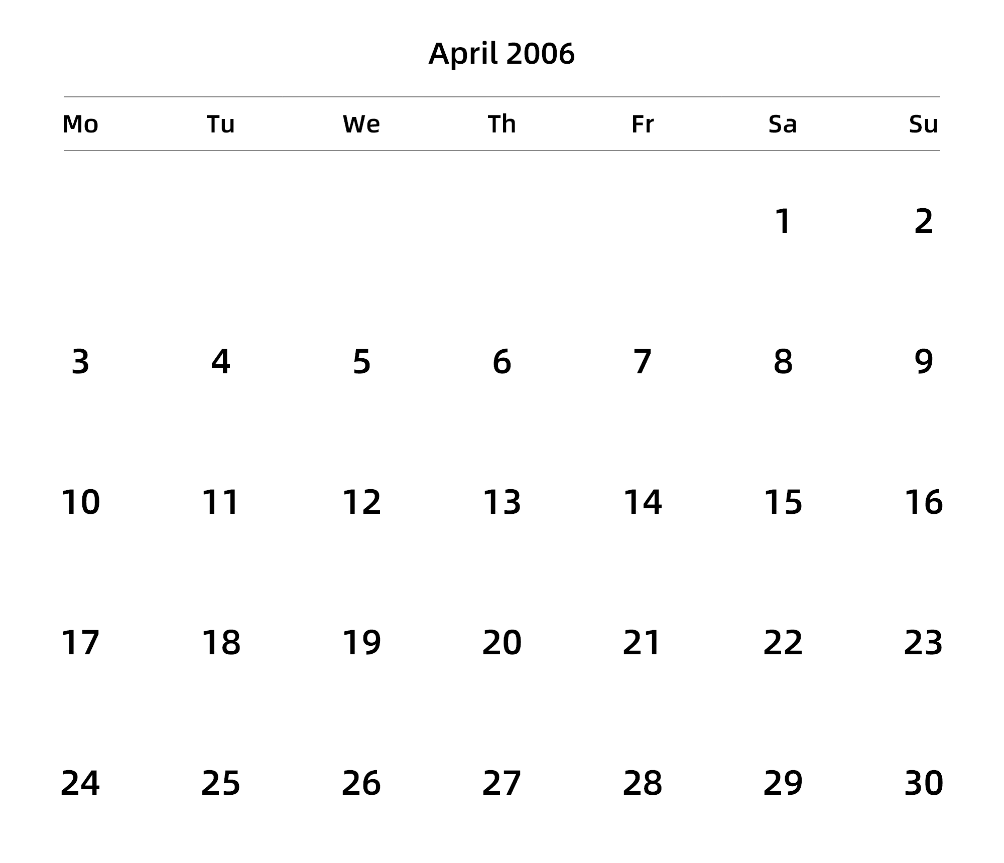英文版 周一开始