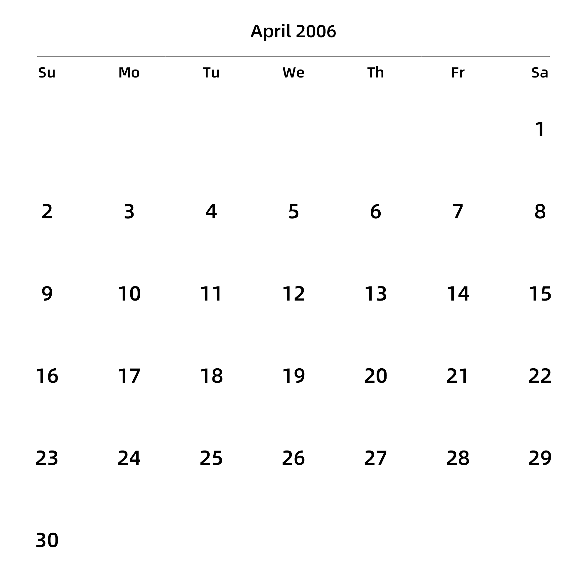英文版 周日开始