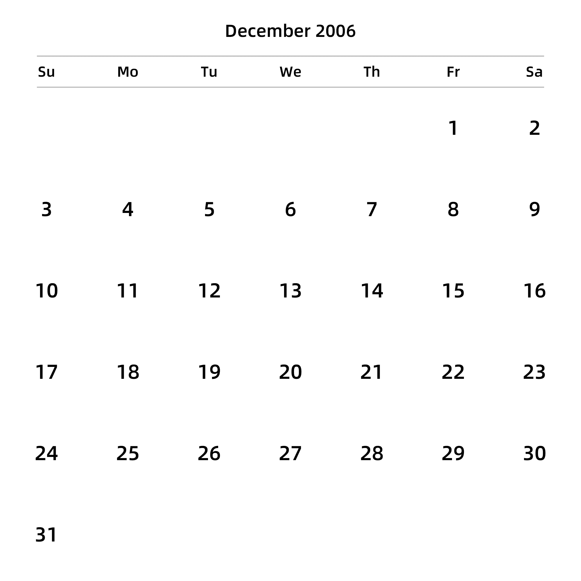 英文版 周日开始