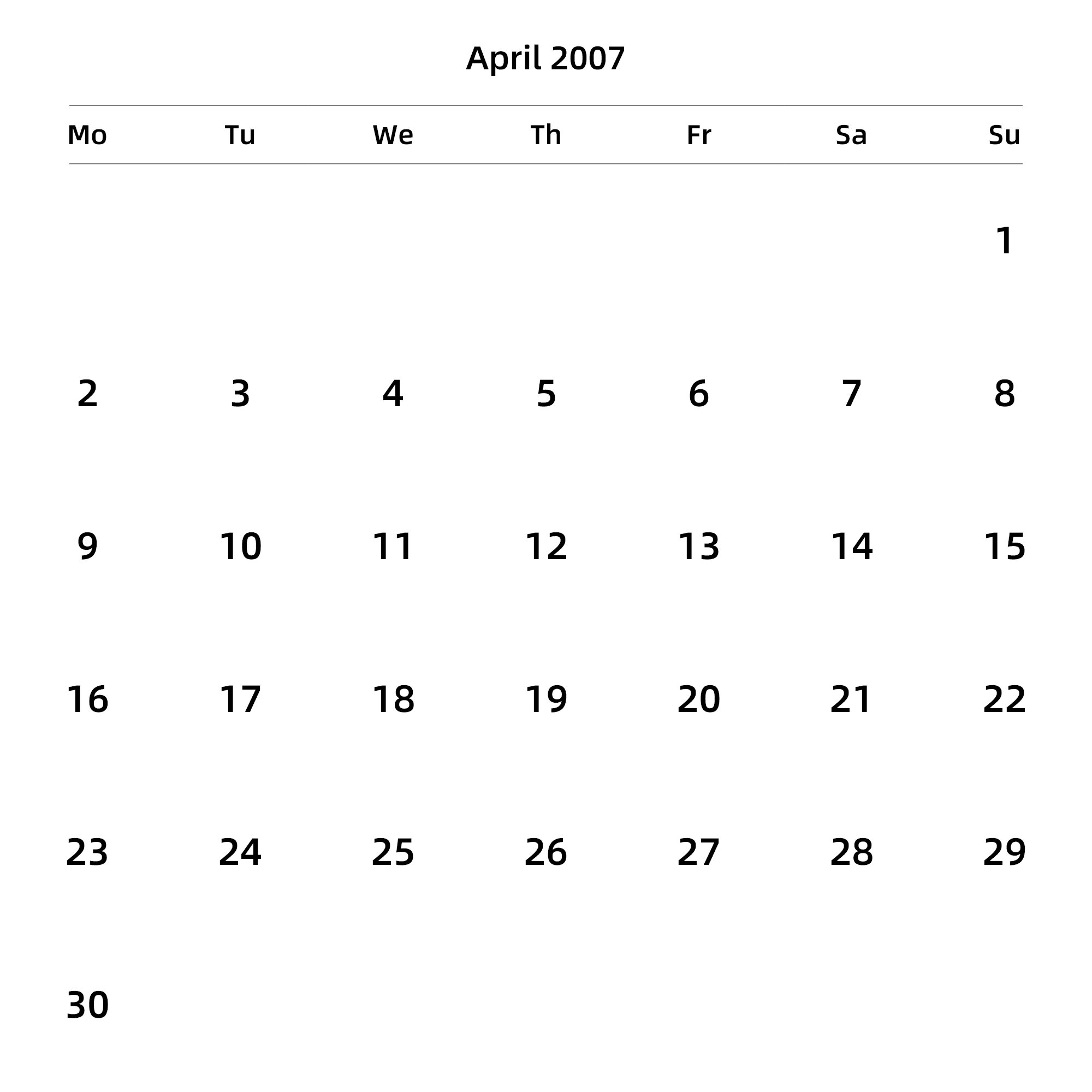 英文版 周一开始 带节假日调休安排