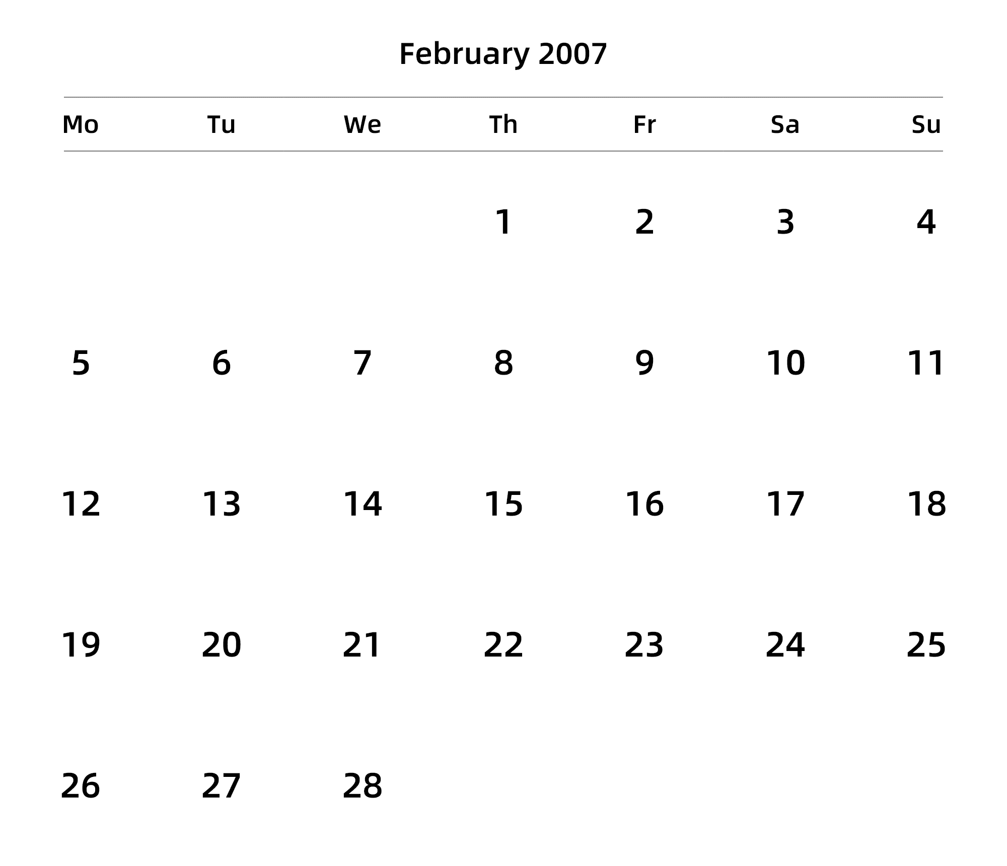 英文版 周一开始