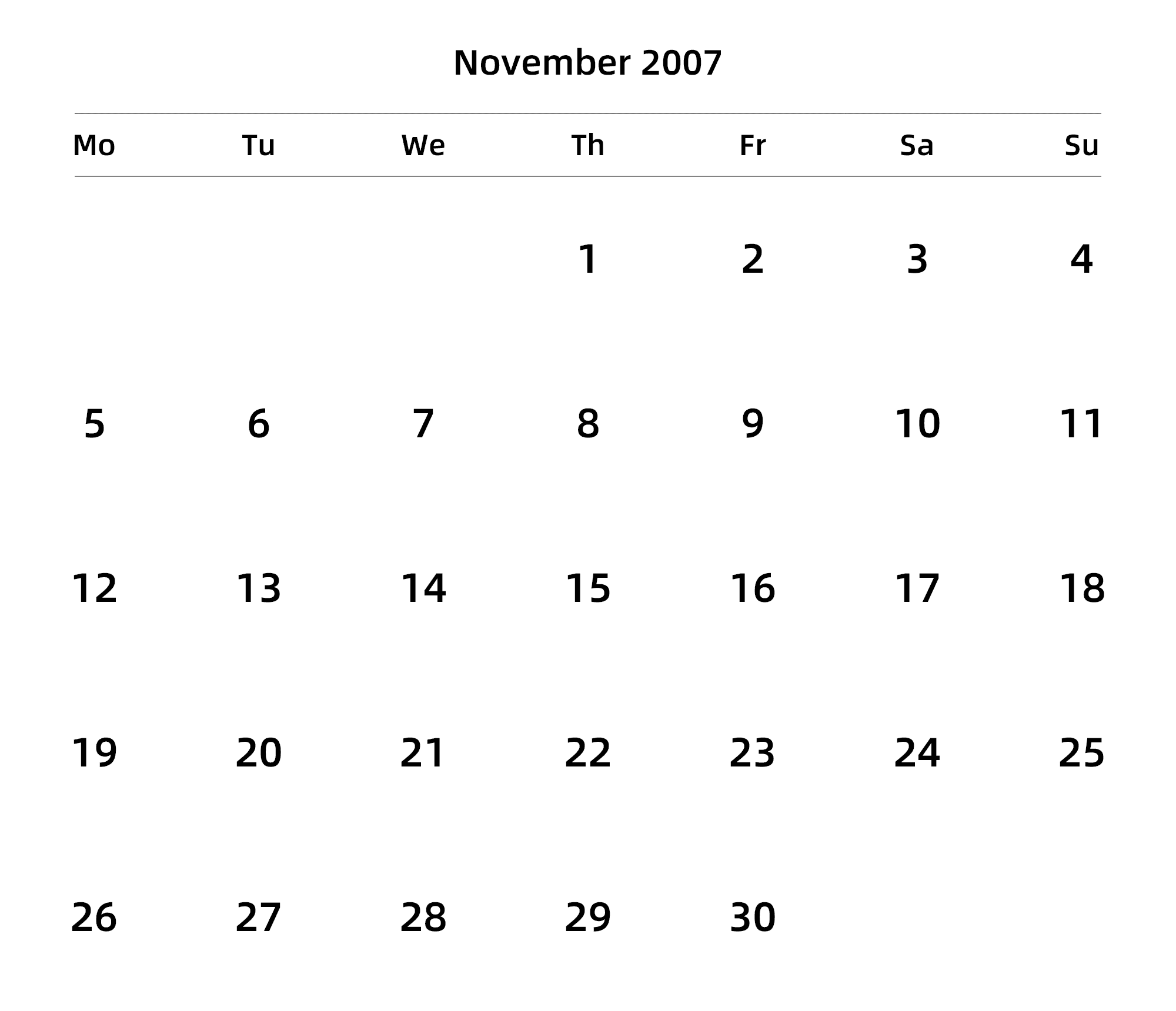 英文版 周一开始