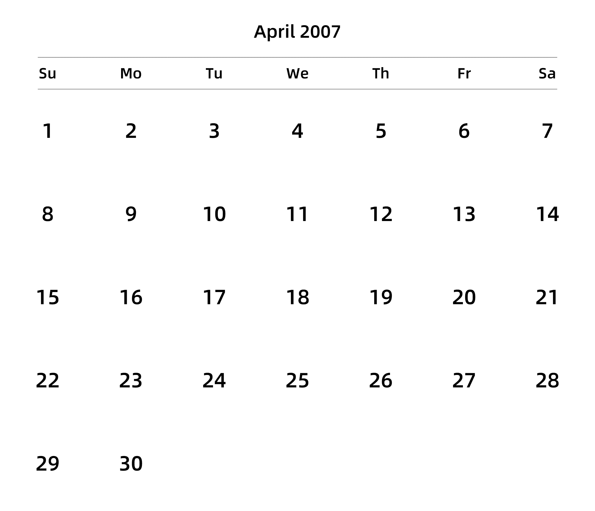 英文版 周日开始