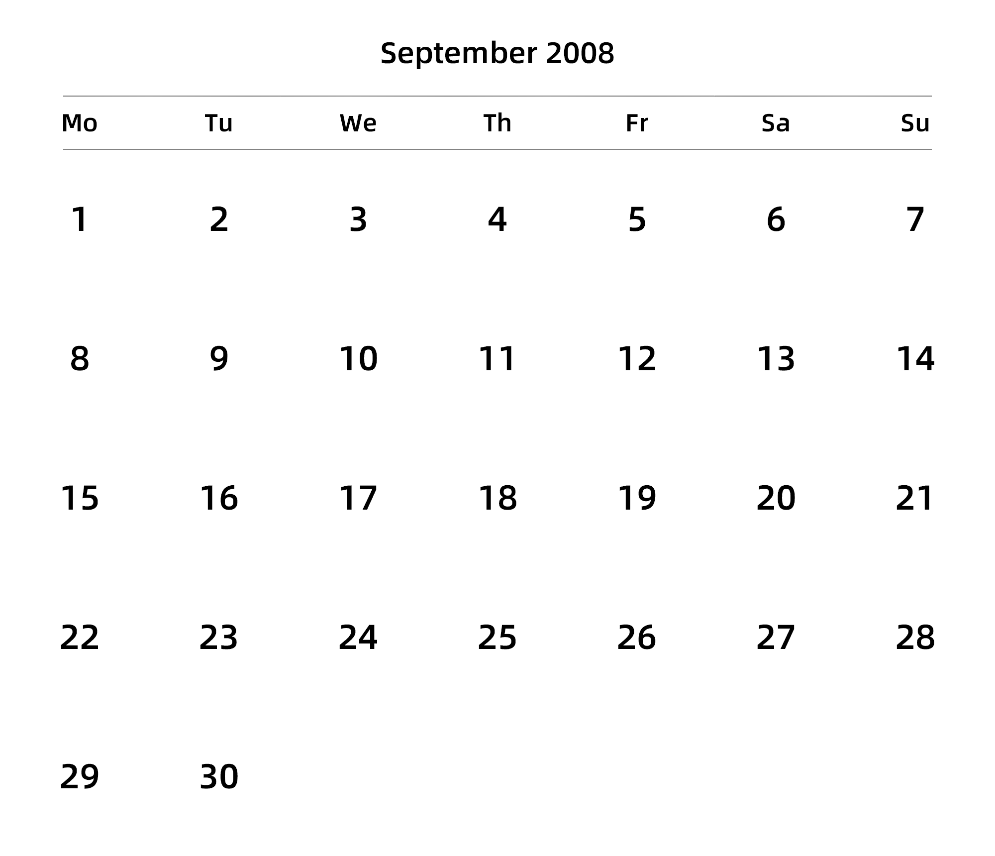 英文版 周一开始 带节假日调休安排