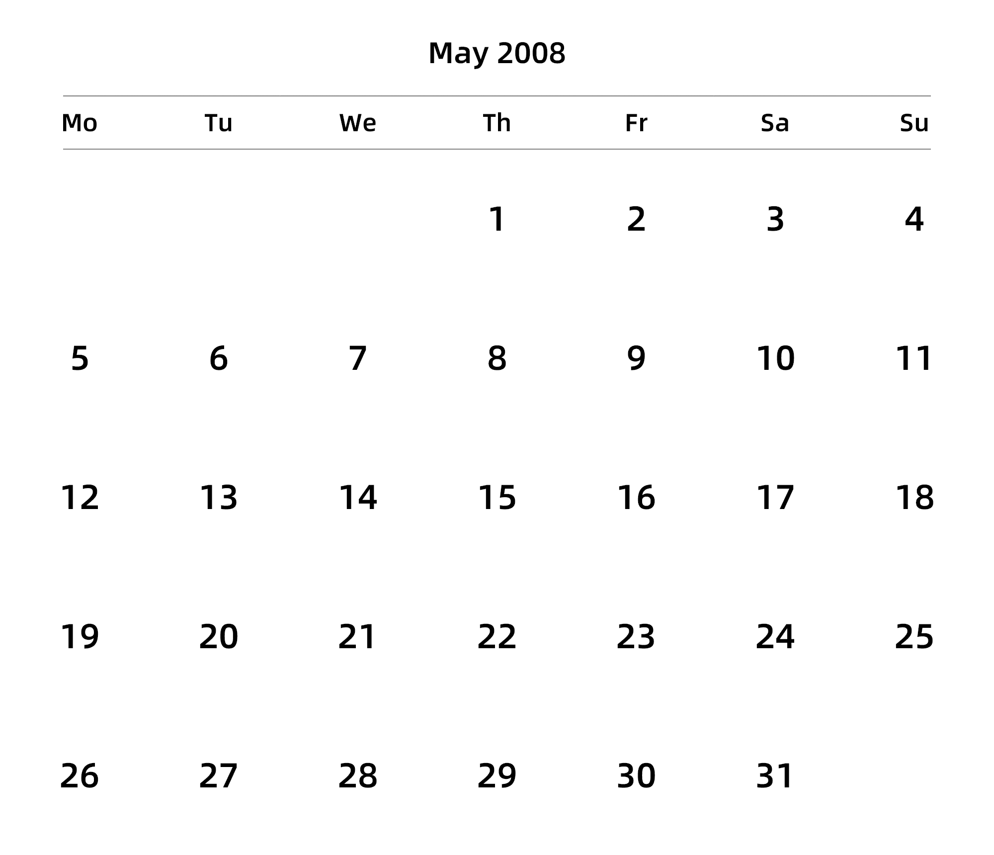 英文版 周一开始