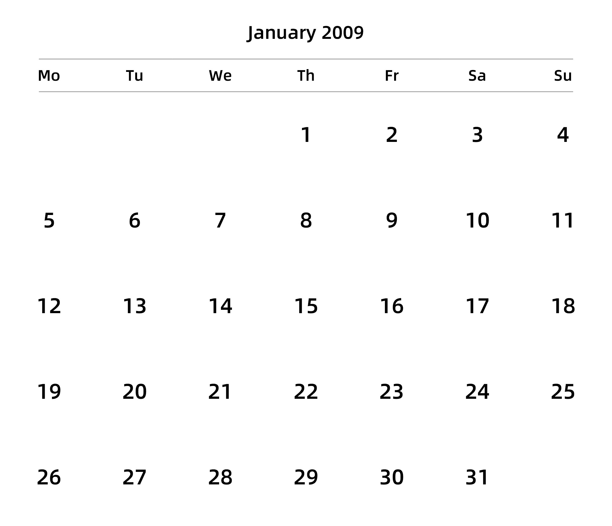 英文版 周一开始