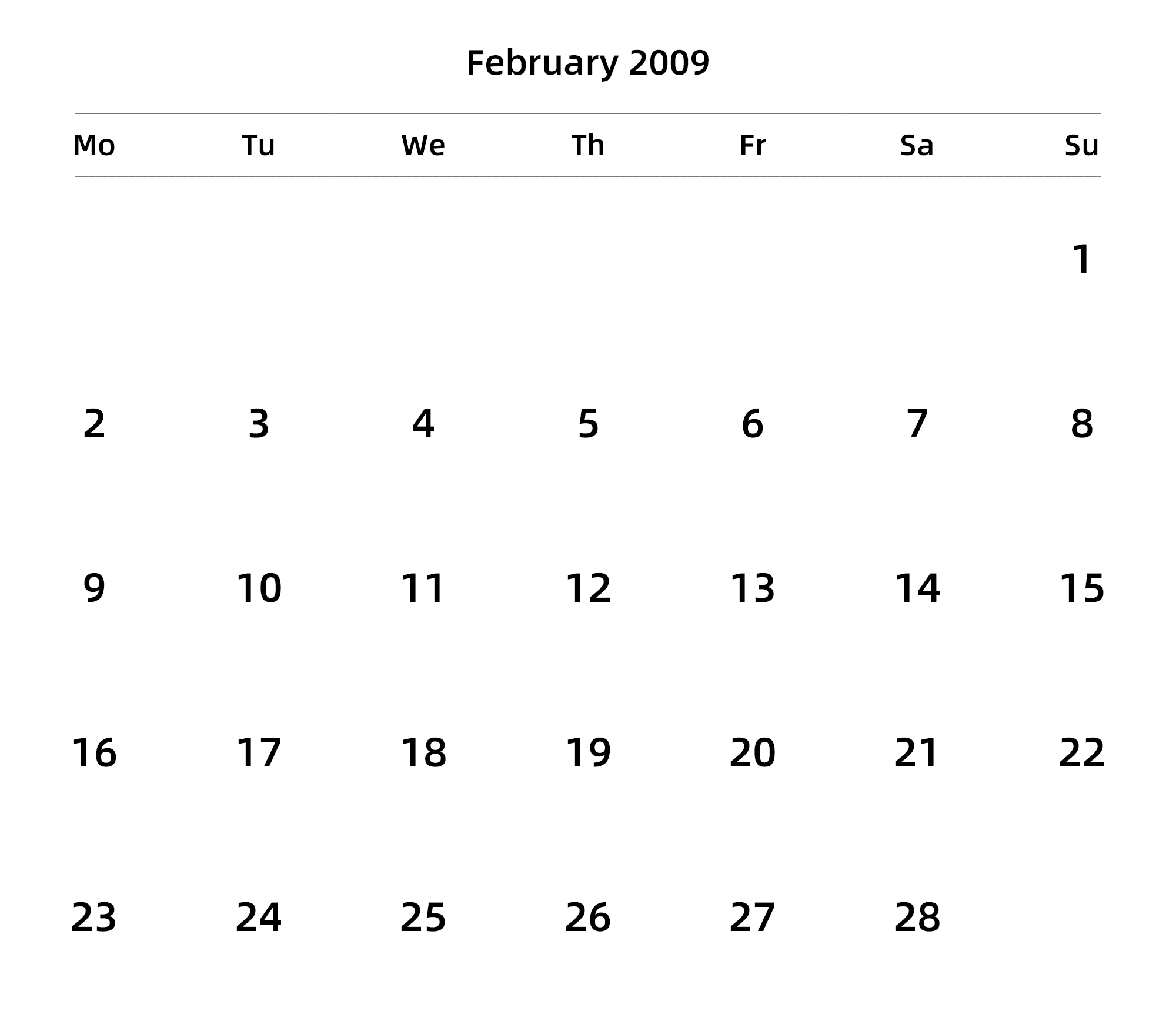 英文版 周一开始