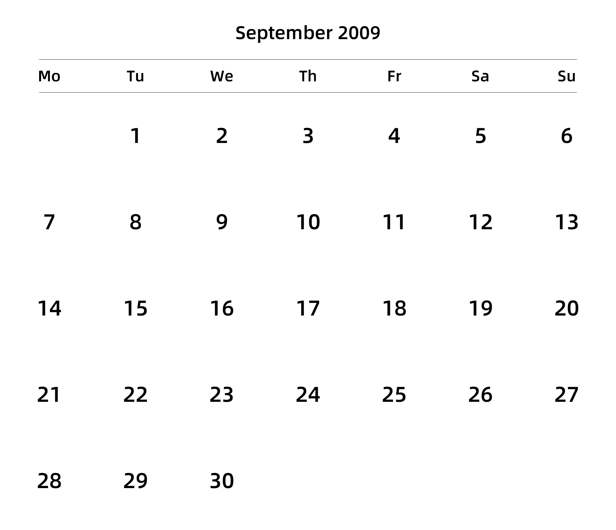 英文版 周一开始