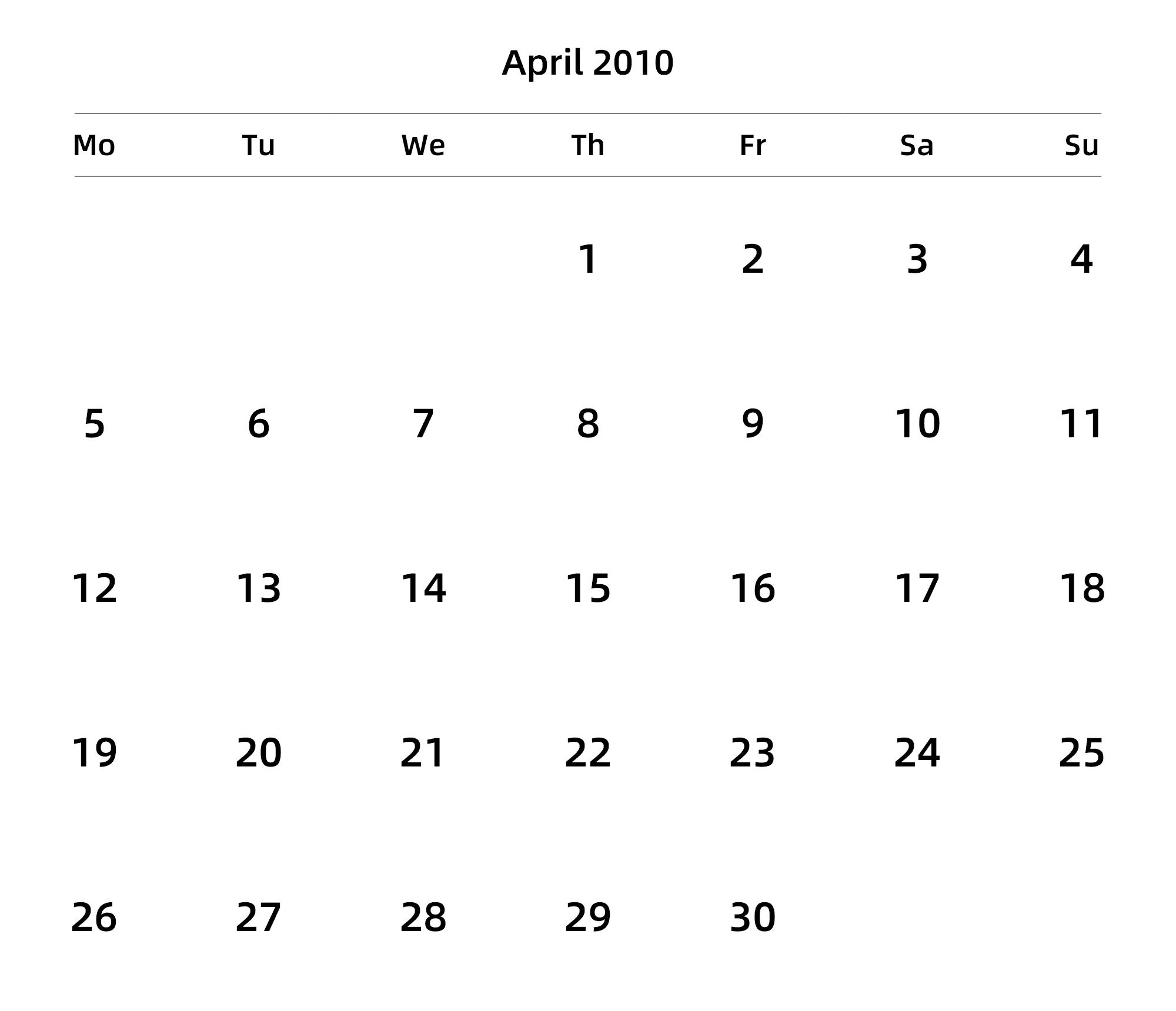 英文版 周一开始