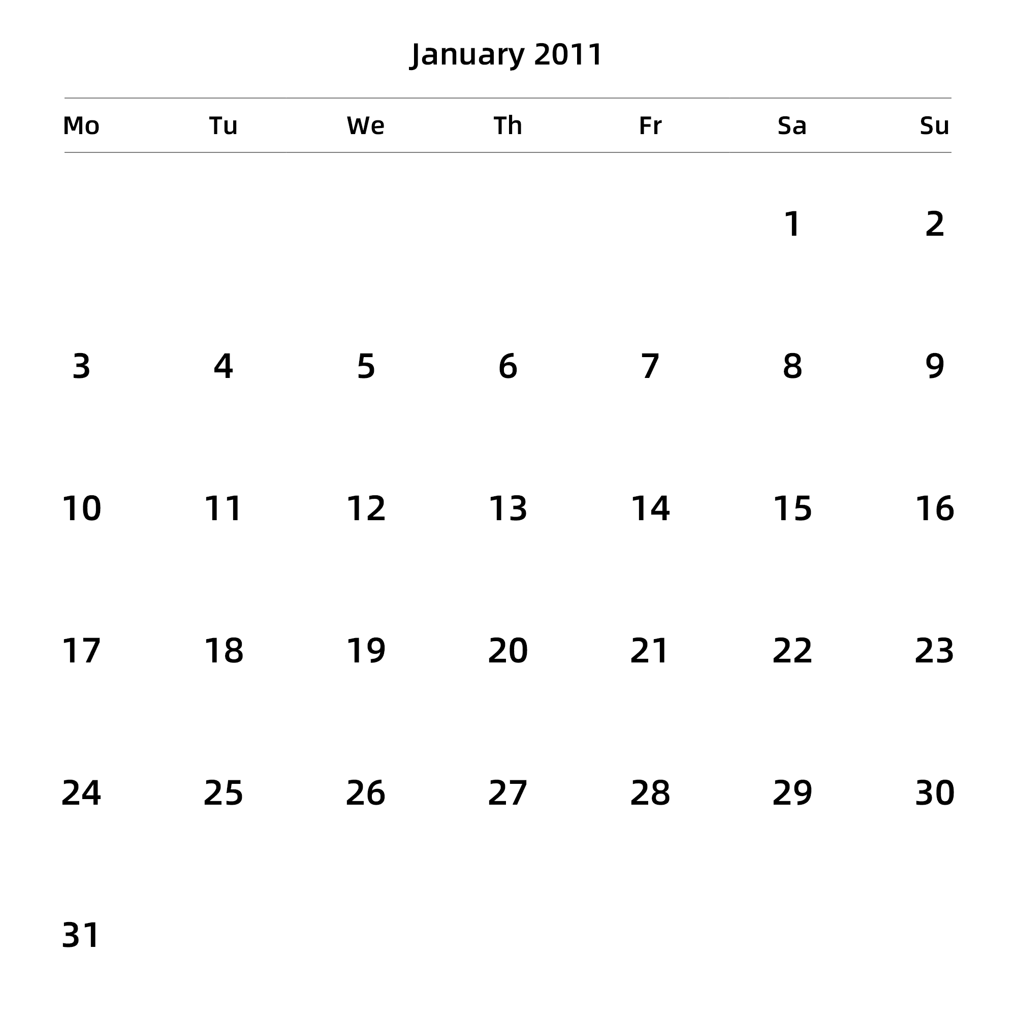 英文版 周一开始 带节假日调休安排