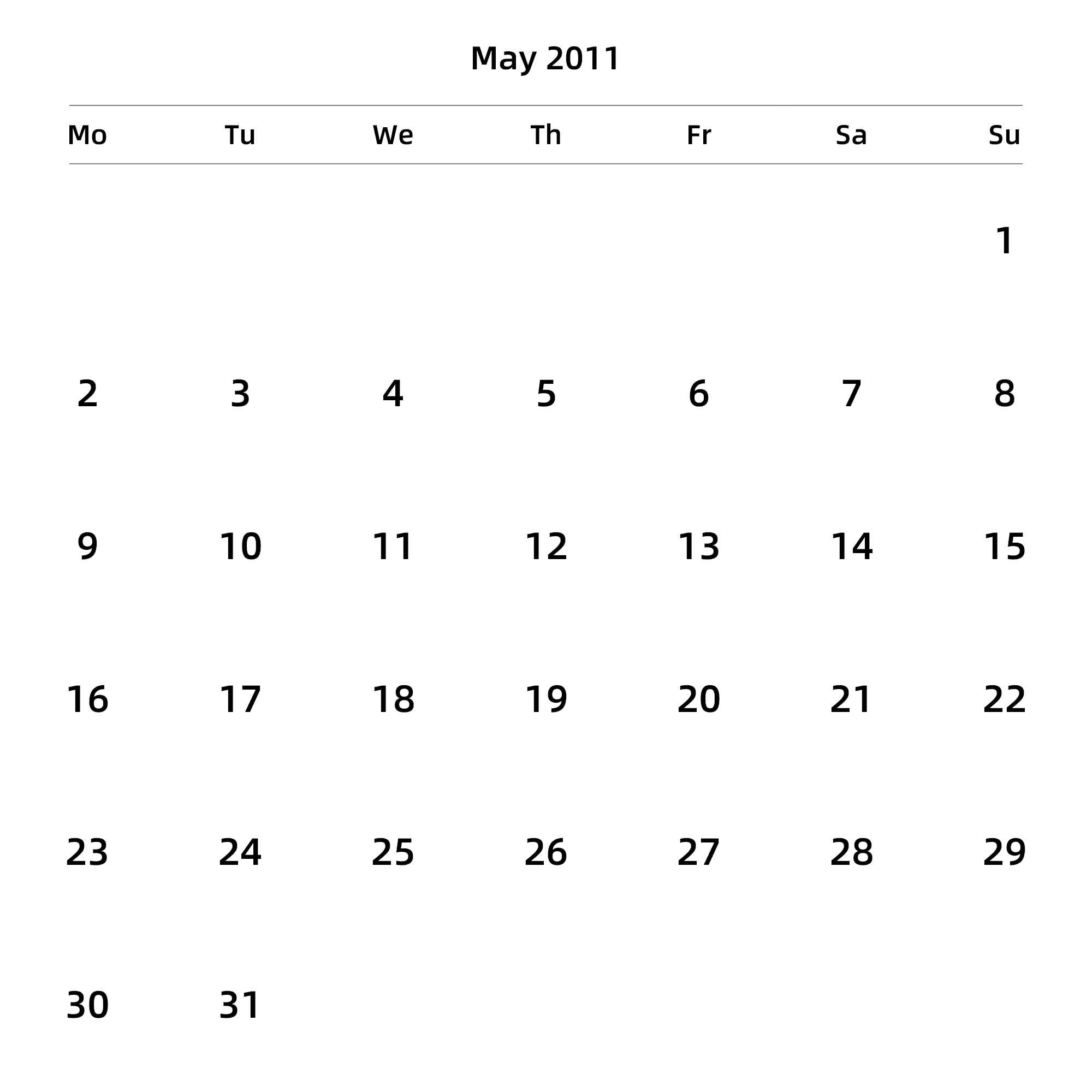 英文版 周一开始