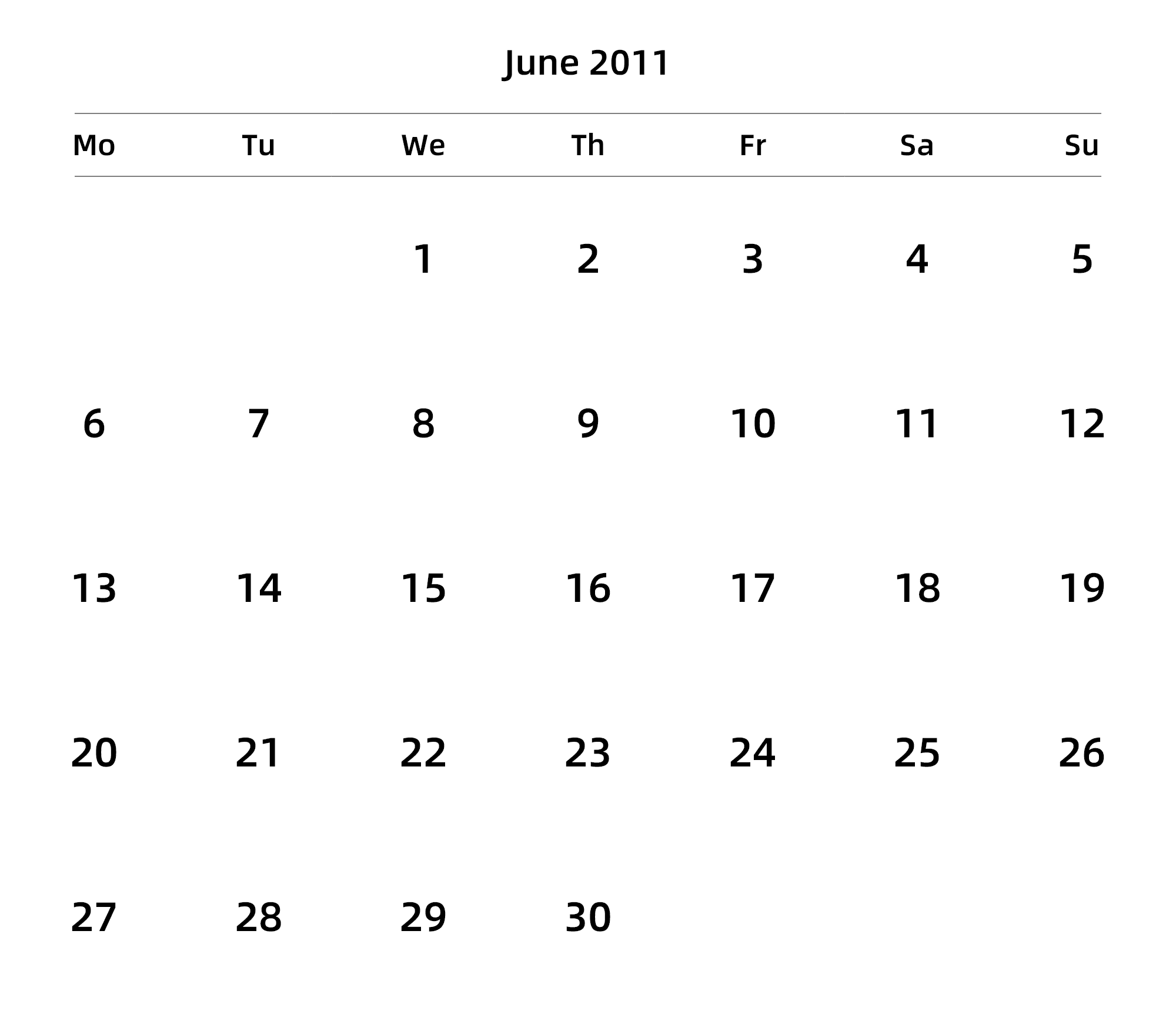 英文版 周一开始