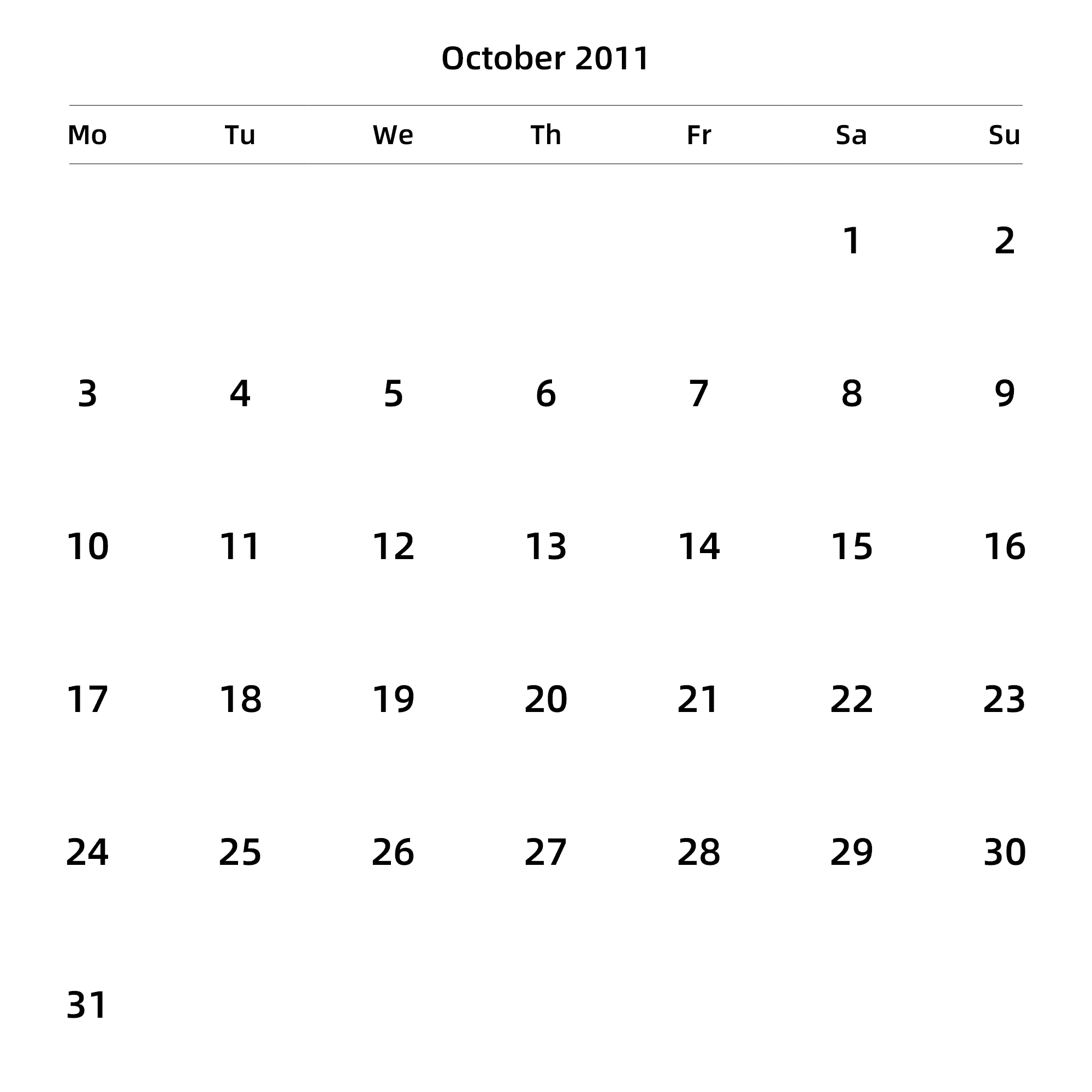 英文版 周一开始