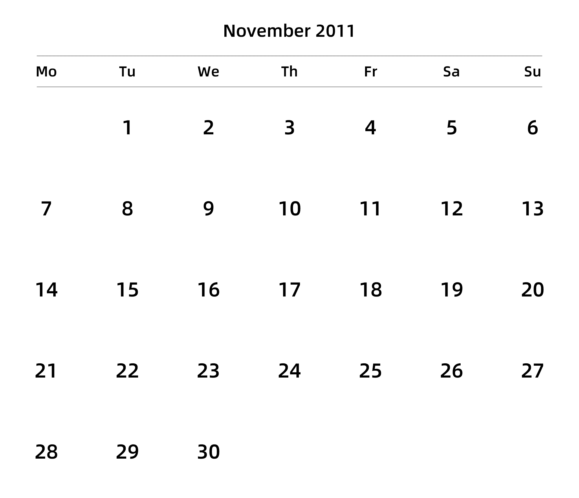 英文版 周一开始