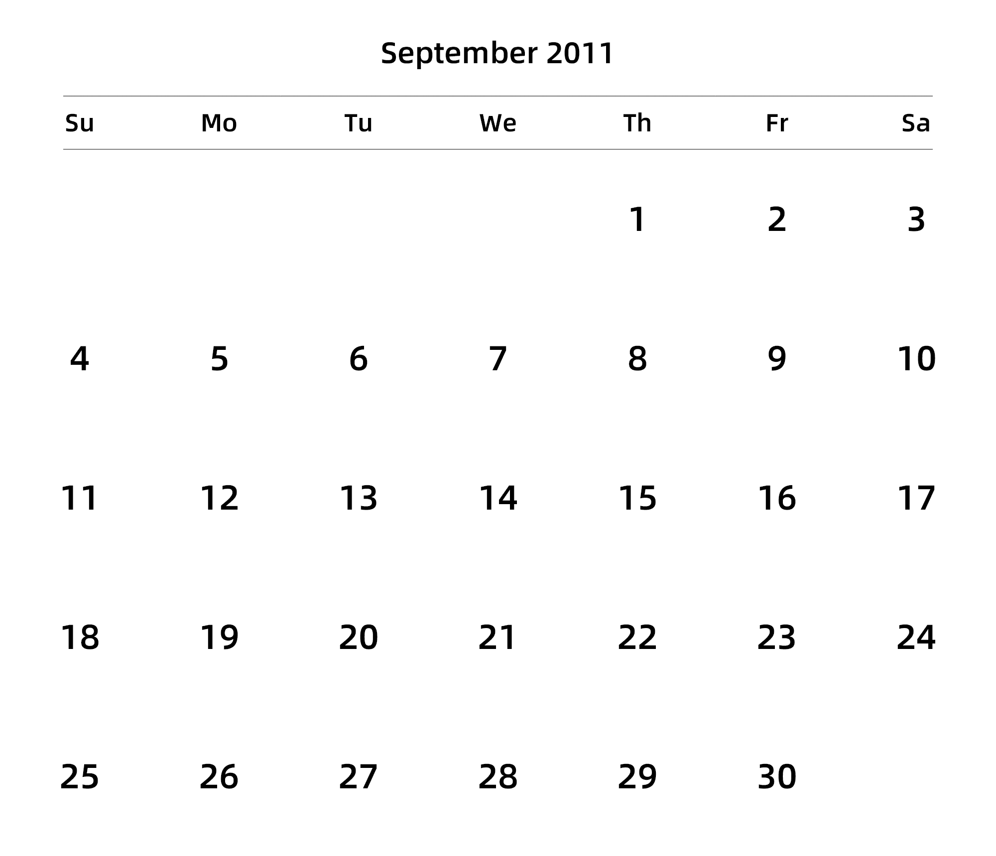 英文版 周日开始