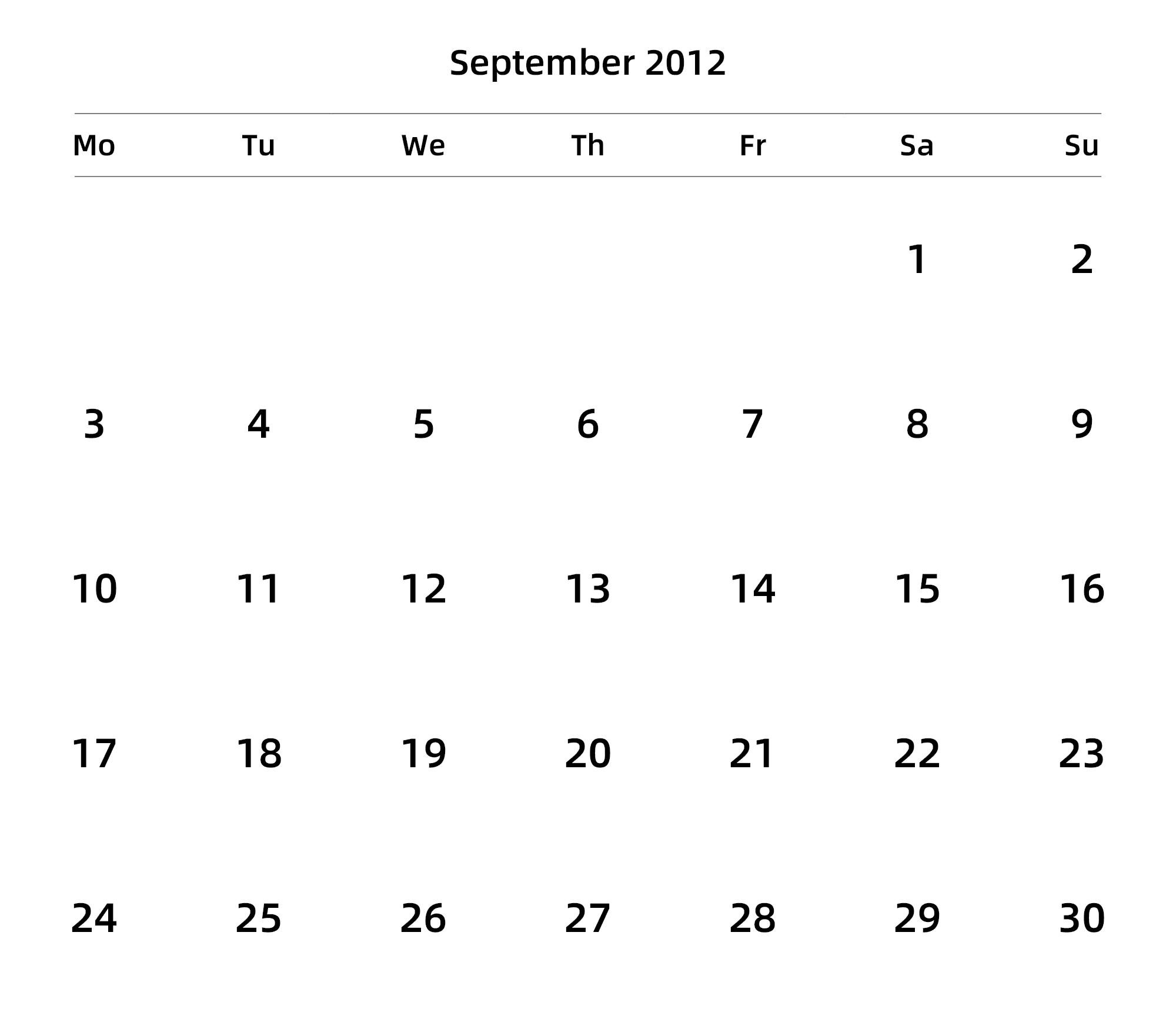 英文版 周一开始