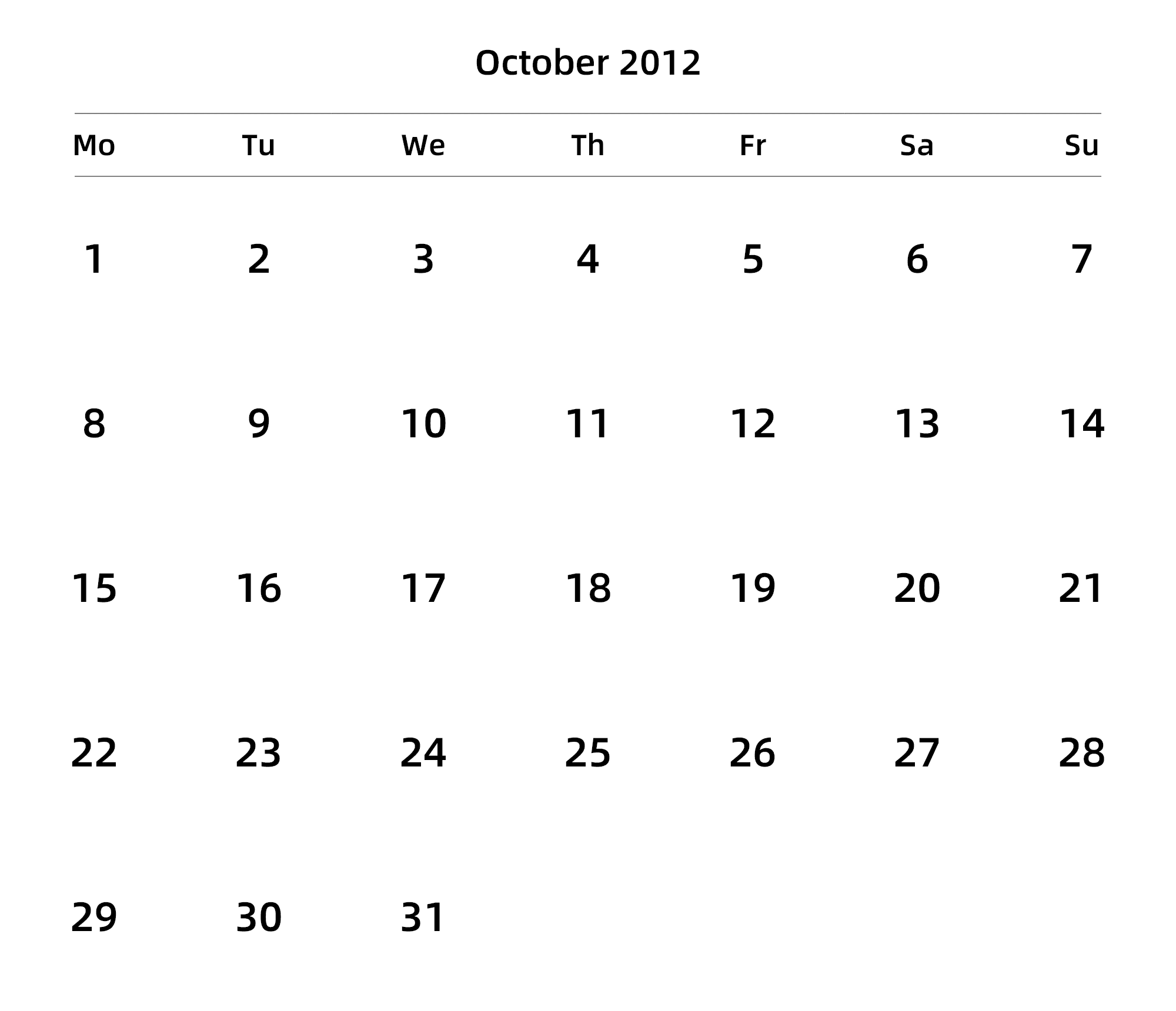 英文版 周一开始