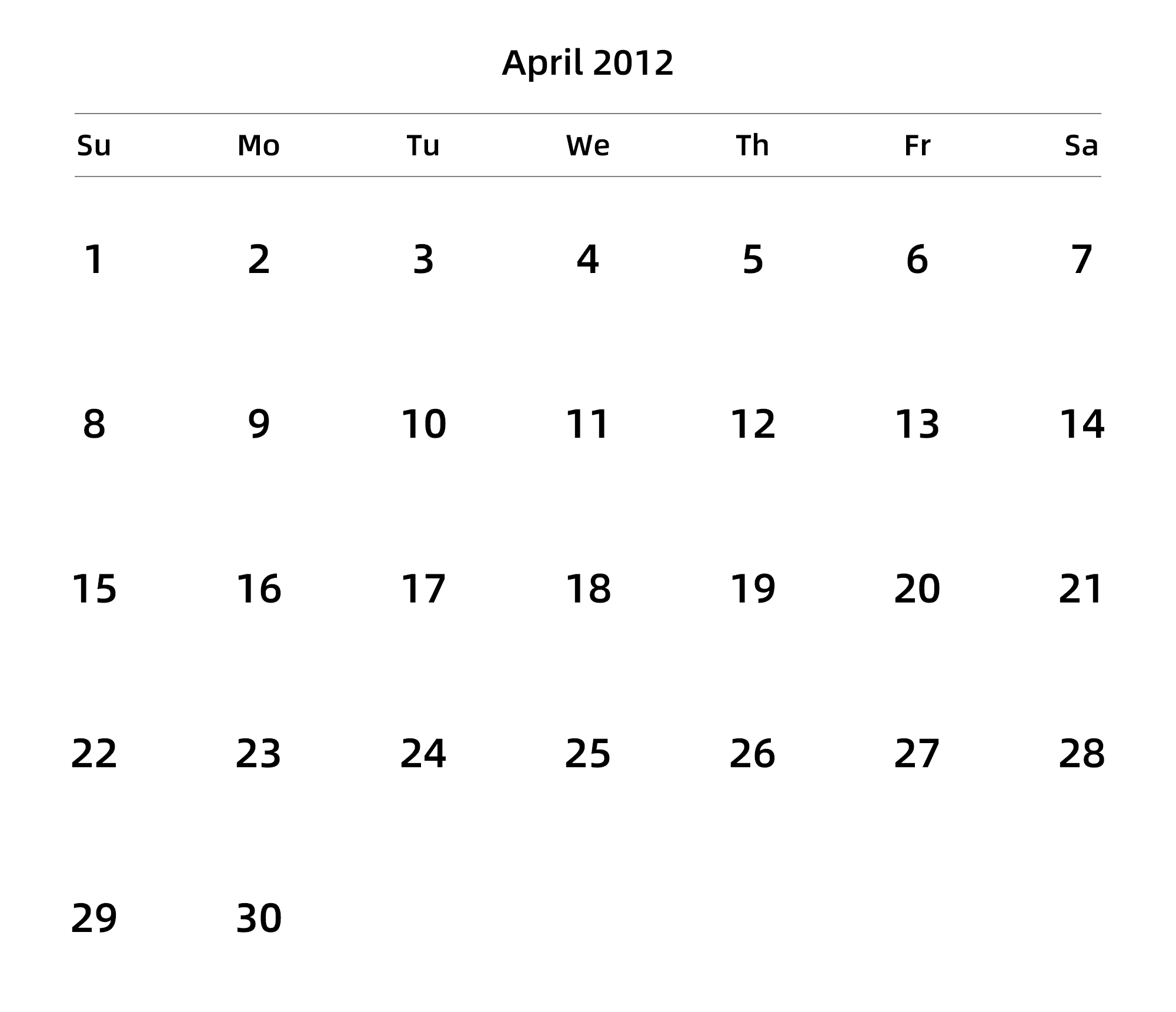 英文版 周日开始