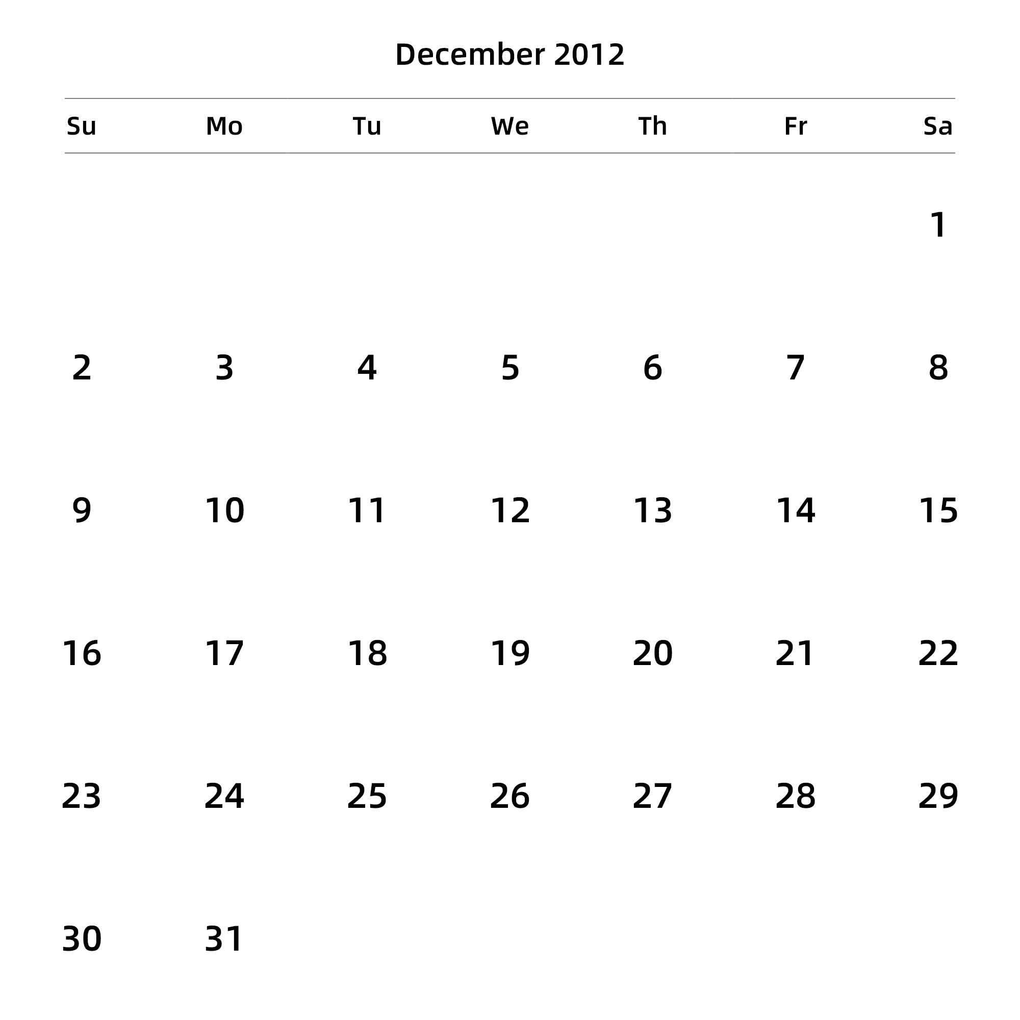 英文版 周日开始