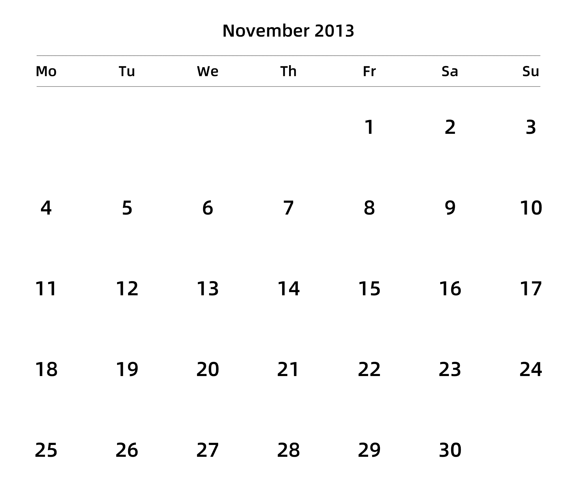 英文版 周一开始