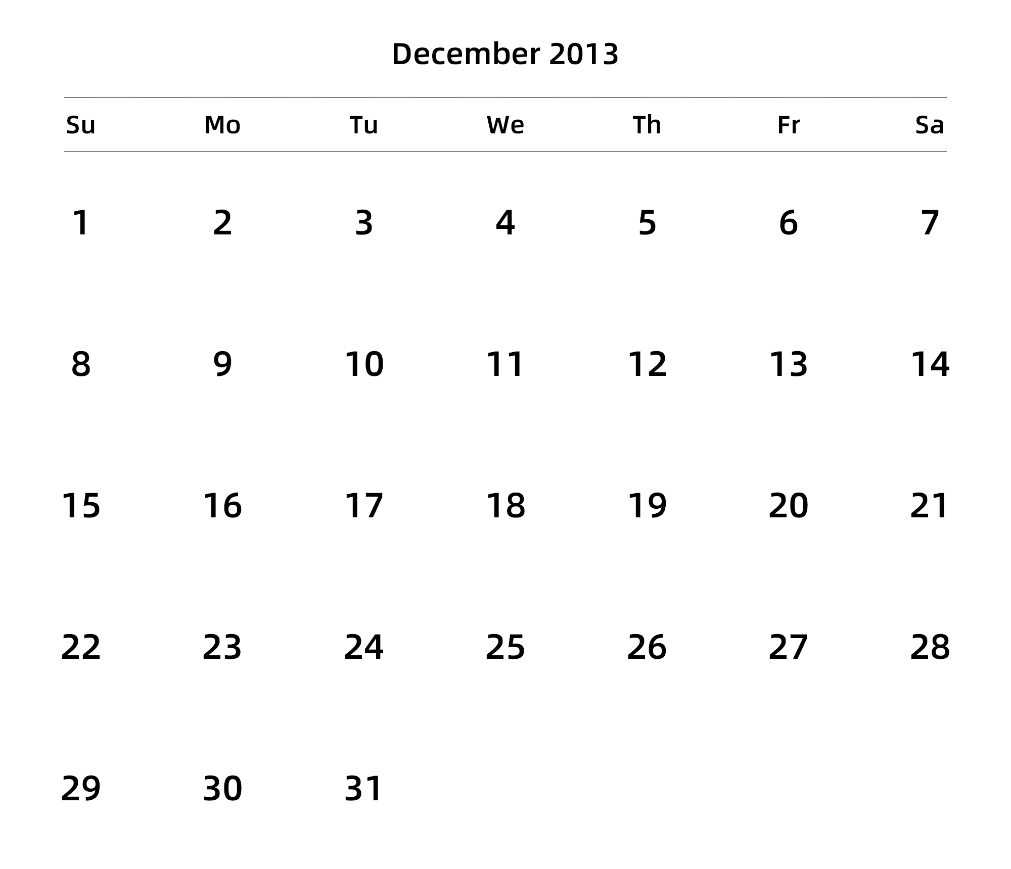 英文版 周日开始