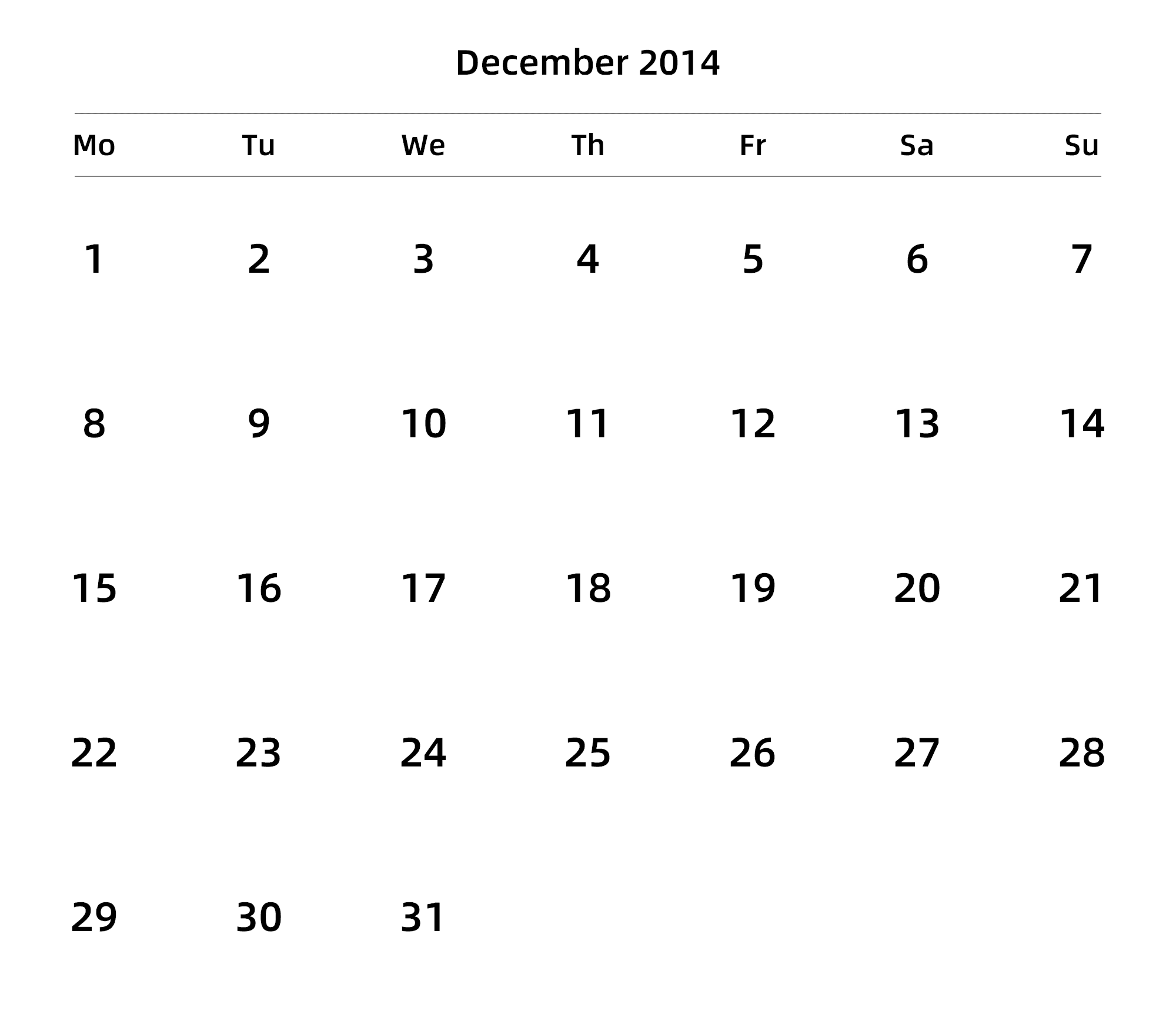 英文版 周一开始