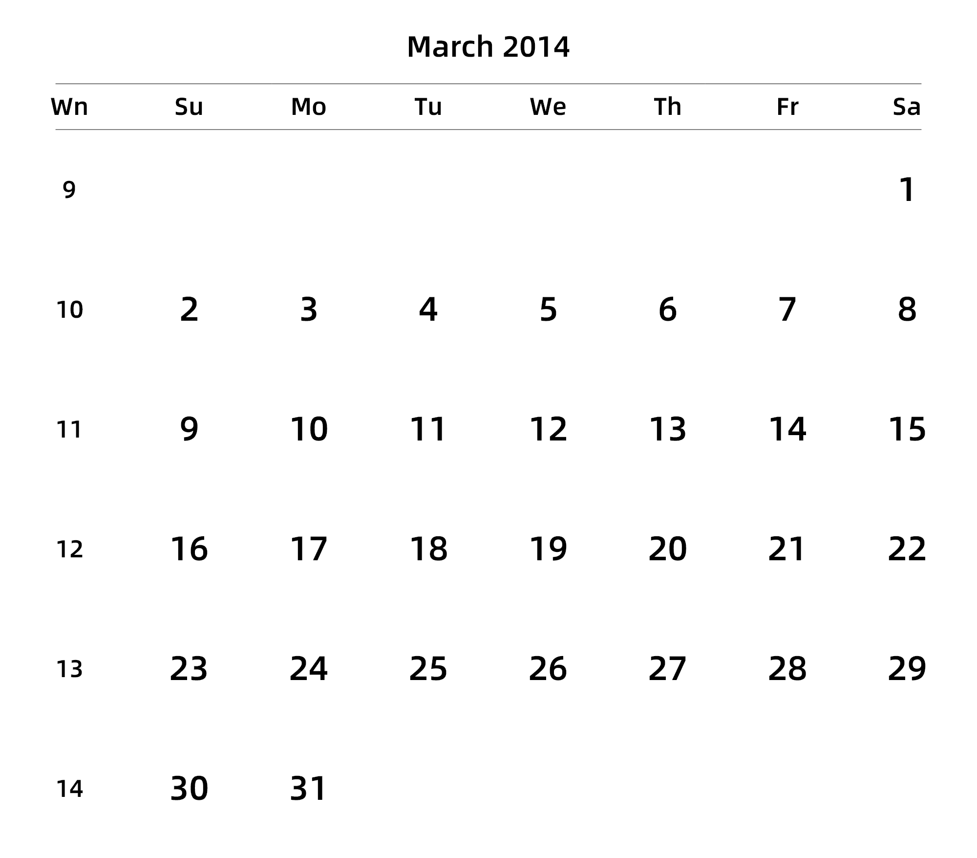 英文版 周日开始 带周数 带节假日调休安排
