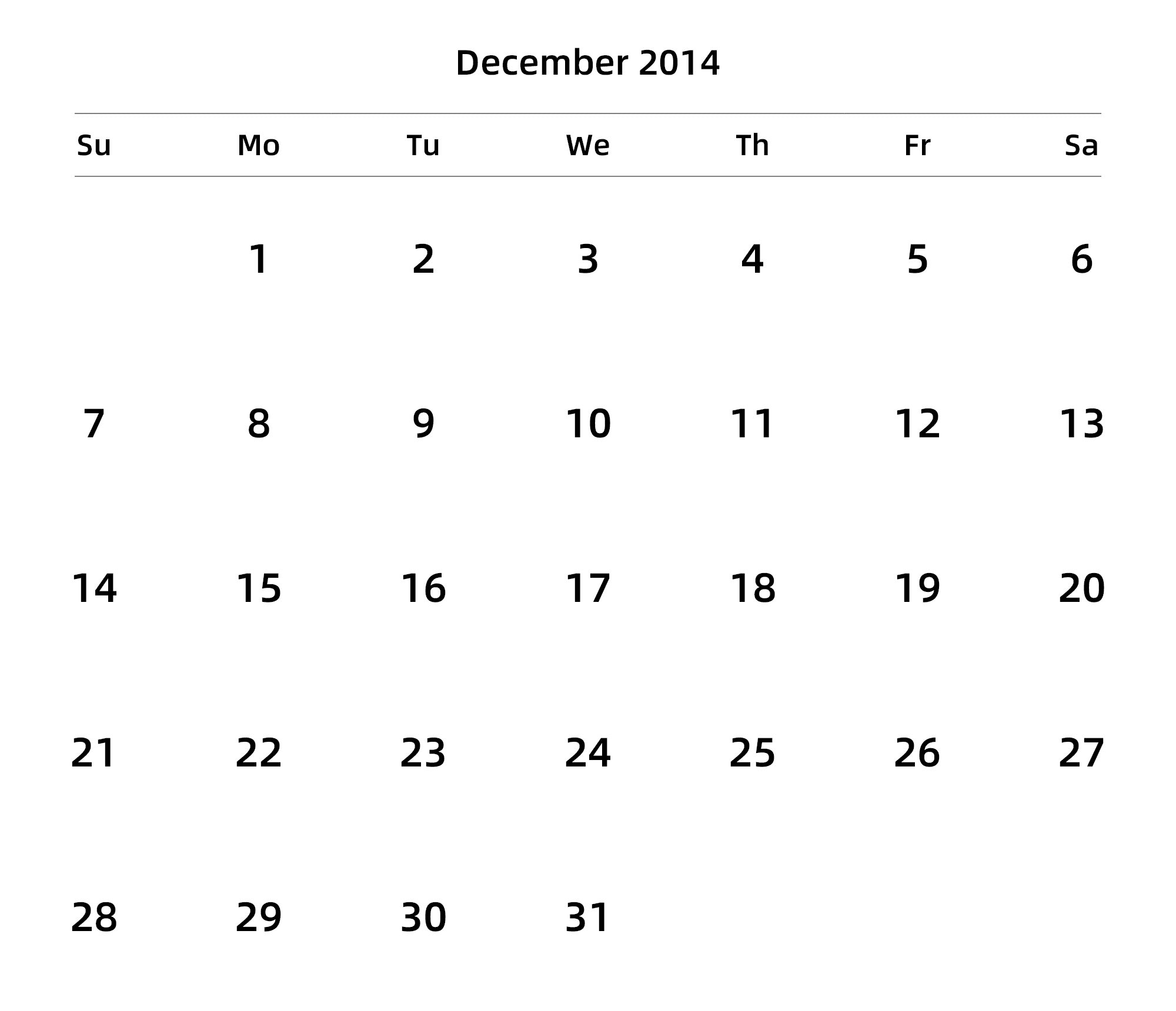 英文版 周日开始