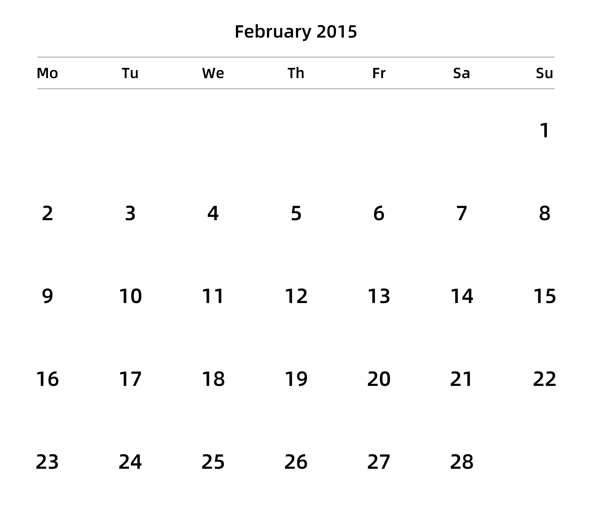 英文版 周一开始